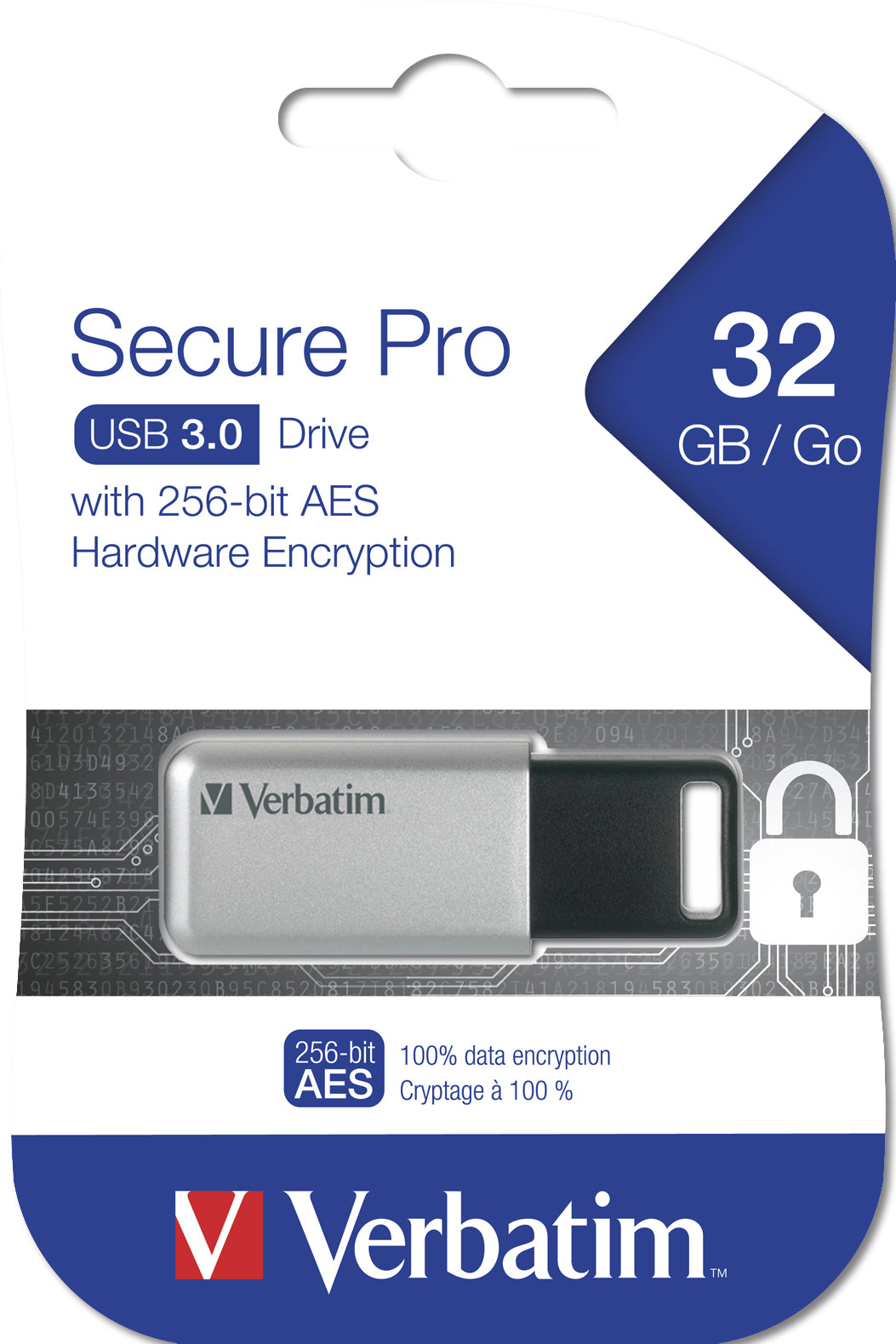  f.se ElectricalStuff.se   Verbatim Secure Pro USB-sticka 32 GB USB Type-A 3.2 Gen 1 (3.1 Gen 1) Silver Verbatim 98665 023942