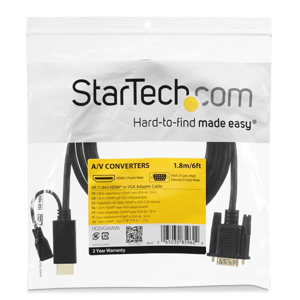  .com HD2VGAMM3 0065030859615|065030859615|5054629770511 Videokabeladaptrar   HDMI till VGA aktiv konverteringskabel på 91 cm
