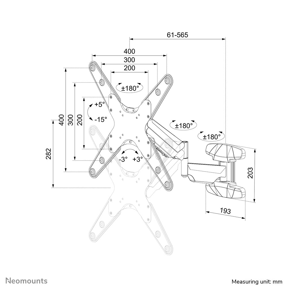  L70-550BL14 fäste och ställ till bildskärm 139,7 cm (55") Vägg Svart Neomounts WL70-550BL14 8717371449063 Fästen och Ställ t