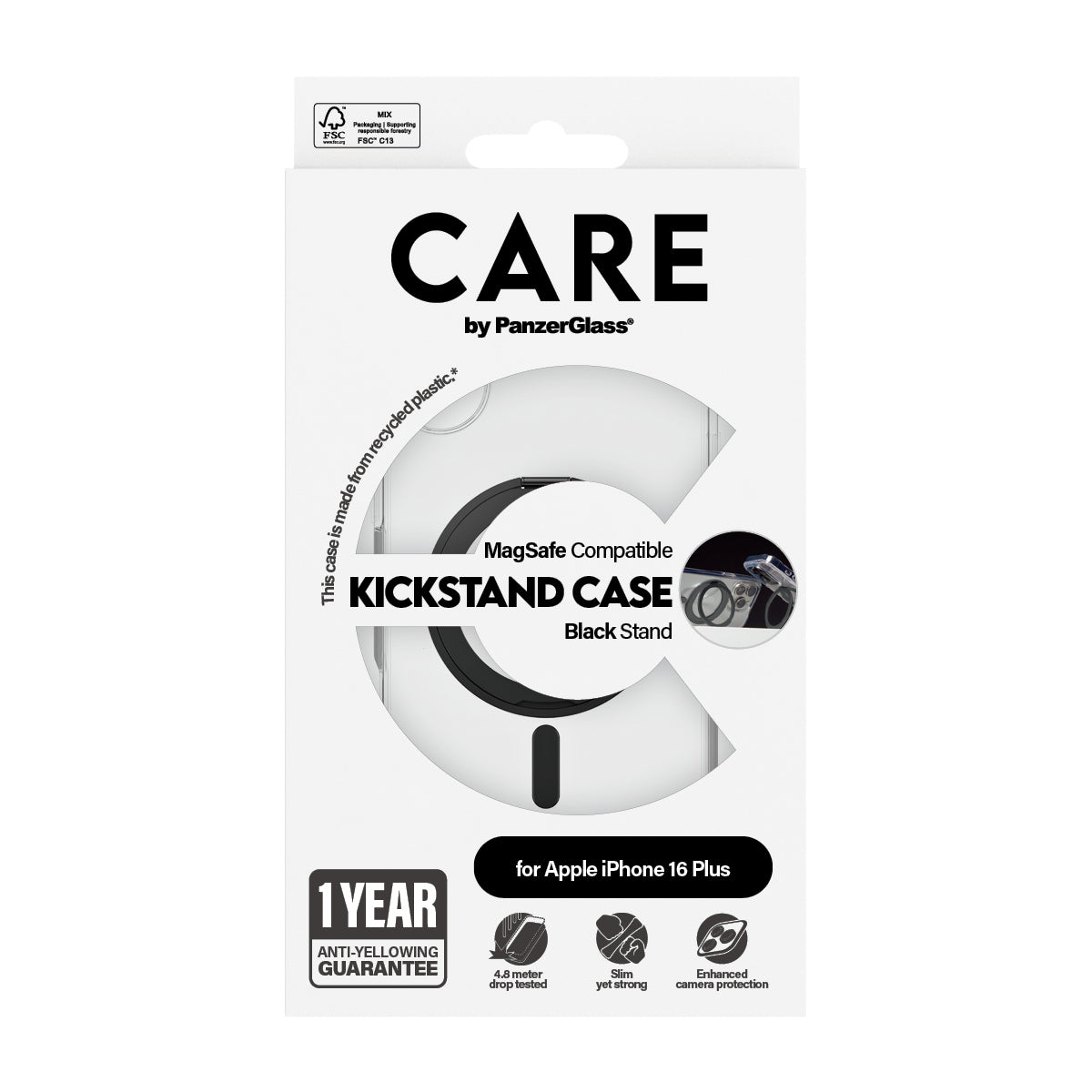  ectricalStuff.se   PanzerGlass CARE by PG BLK Kick/MagS iPhone16 6.7 mobiltelefonfodral Omslag Transparent PanzerGlass 1323 