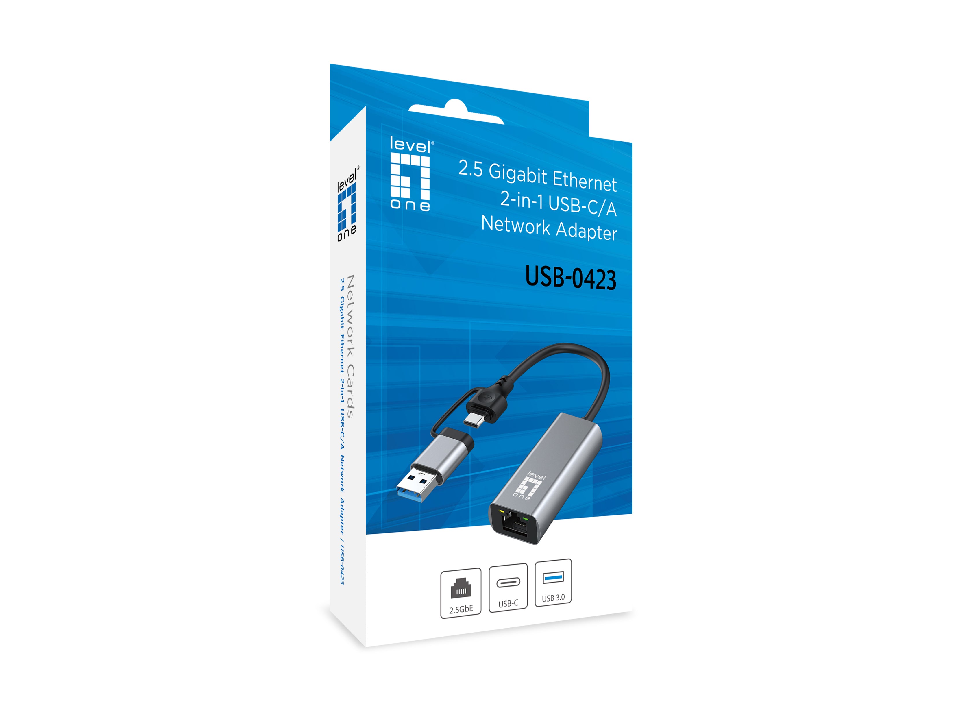  se   LevelOne USB-0423 nätverkskort Ethernet 2500 Mbit/s LevelOne USB-0423 4015867234372 Nätverkskort   USB-0423 www.electri