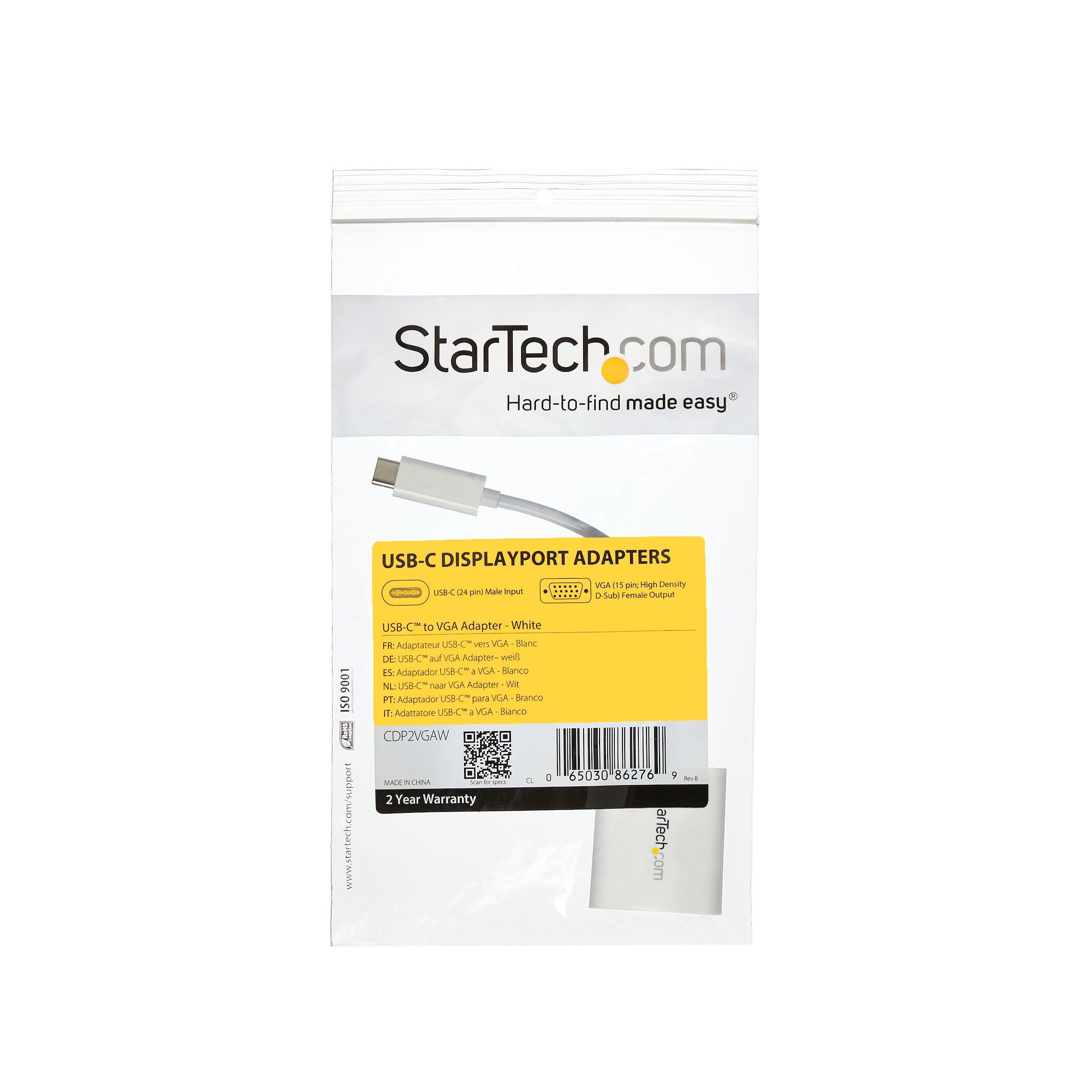   USB-C- till VGA-adapter - vit StarTech.com CDP2VGAW 0065030862769|065030862769 USB-Grafikadaptrar   USB-C- till VGA-adapter