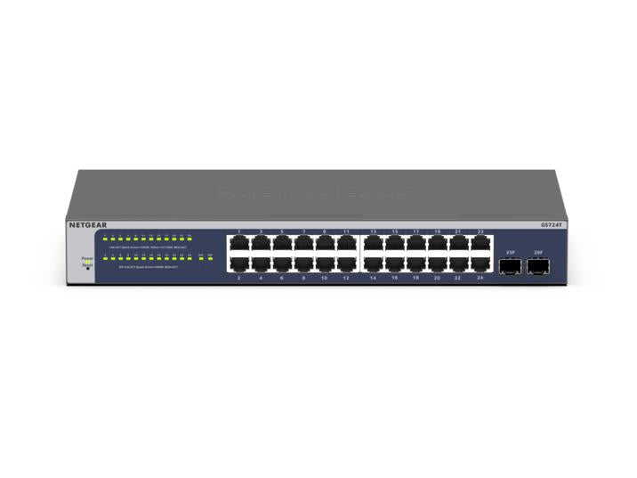  R GS724Tv6 hanterad L2+/L3 Gigabit Ethernet (10/100/1000) 1U Blå, Grå NETGEAR GS724T-600EUS 0606449169119|606449169119 Nätve