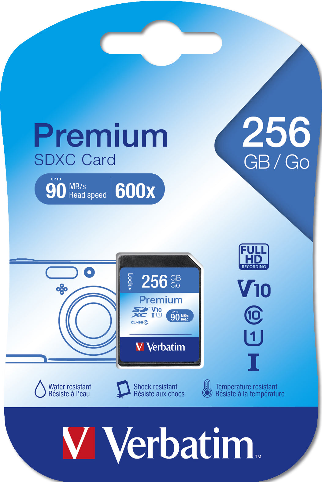  440260|5704174086239 Flashminne   Premium www.electricalstuff.se ElectricalStuff.se   Verbatim Premium 256 GB SDXC UHS-I Kla