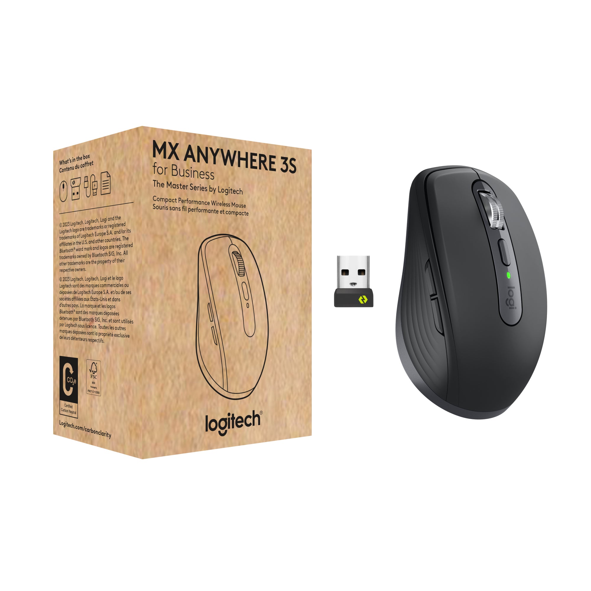  www.electricalstuff.se ElectricalStuff.se   Logitech MX Anywhere 3S for Business datormöss Kontor högerhand Trådlös RF + Blu