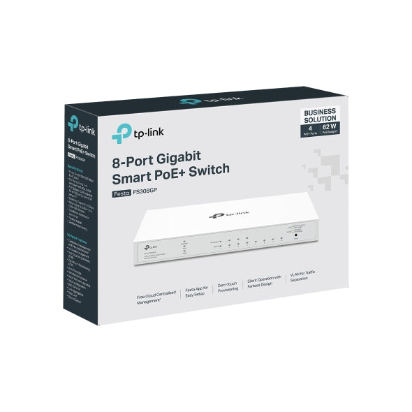  thernet (PoE) stöd Vit TP-Link FESTA FS308GP 8885020621440 Nätverksswitchar   FESTA FS308GP www.electricalstuff.se Electrica