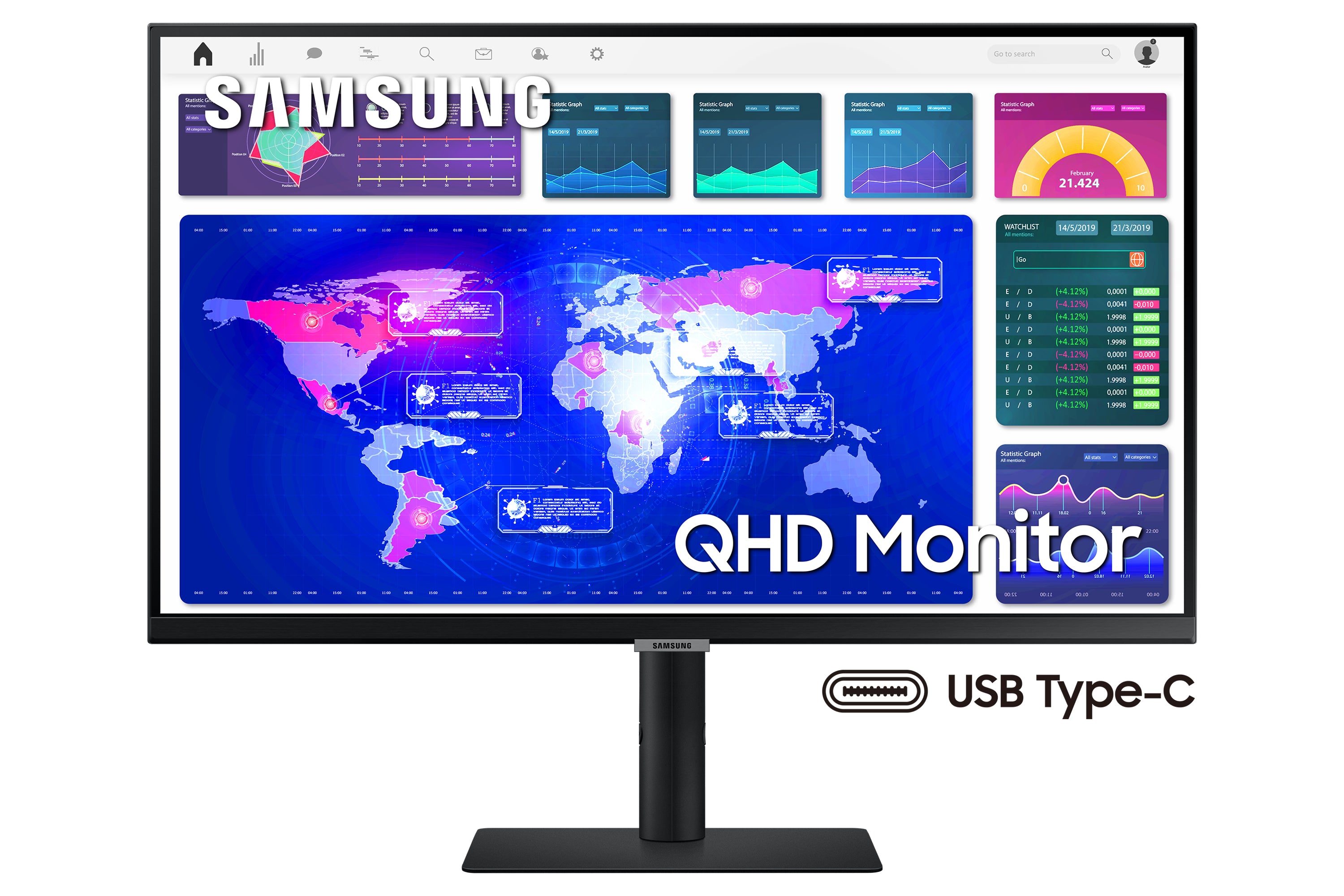  ar 68,6 cm (27") 2560 x 1440 pixlar Quad HD LED Svart Samsung LS27A60PUUUXEN 8806092195950 Platta Pc-Skärmar ViewFinity S6 S