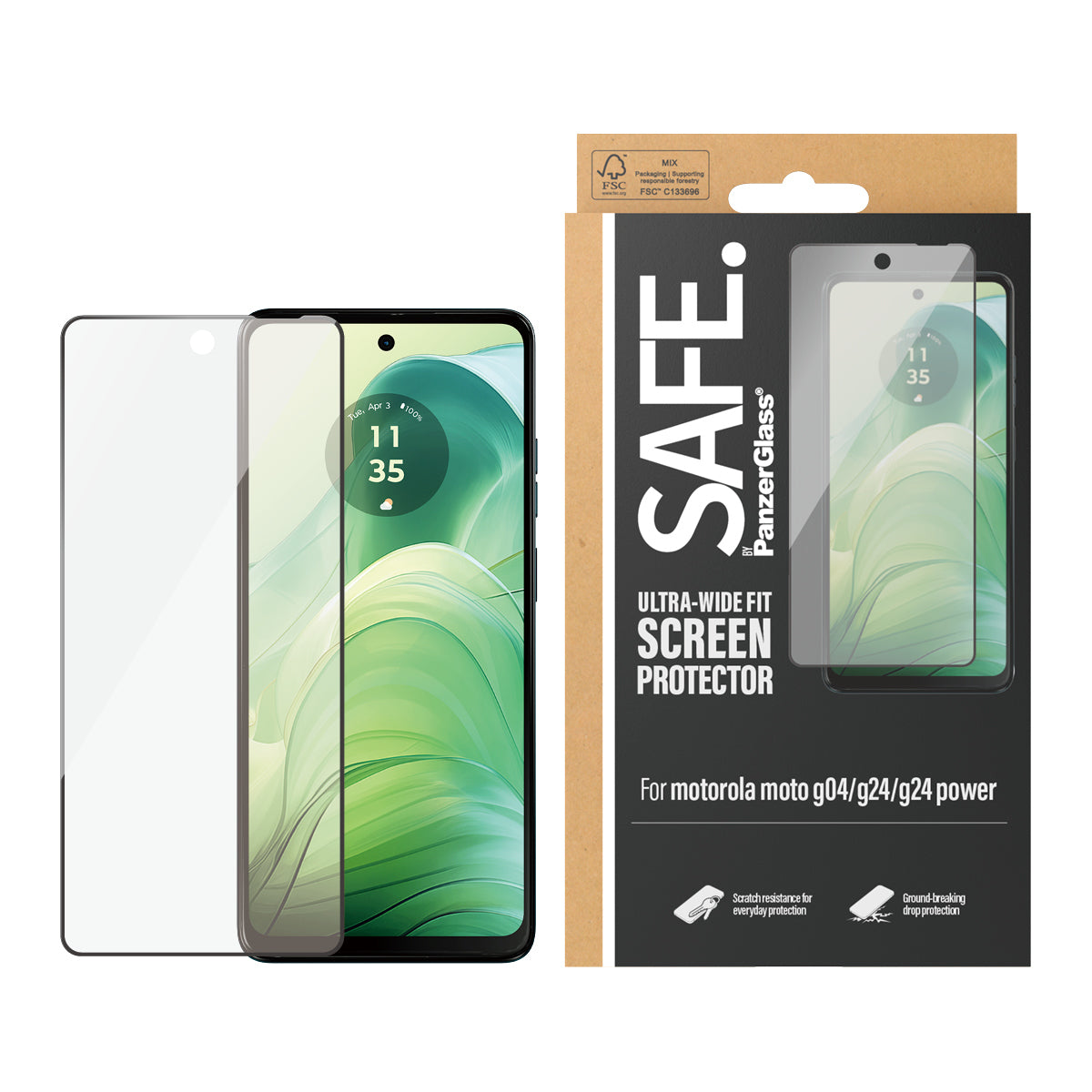  d 1 styck PanzerGlass SAFE95721 5711724957215 Skärm- och Baksidesskydd till Mobiltelefoner   SAFE.by Motorola moto G04 G24 G