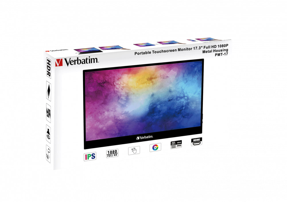   cm (17.3") 1920 x 1080 pixlar Full HD LCD Pekskärm Svart Verbatim 49593 0023942495932|023942495932 Platta Pc-Skärmar   4959