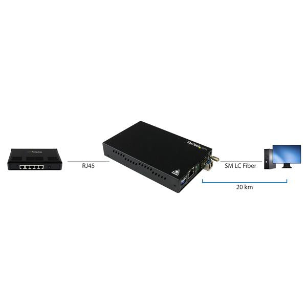  vandlare - SM LC - 20 km StarTech.com ET91000SM20 0065030864947|065030864947 Mediakonverterare För Nätverk   Gigabit Etherne