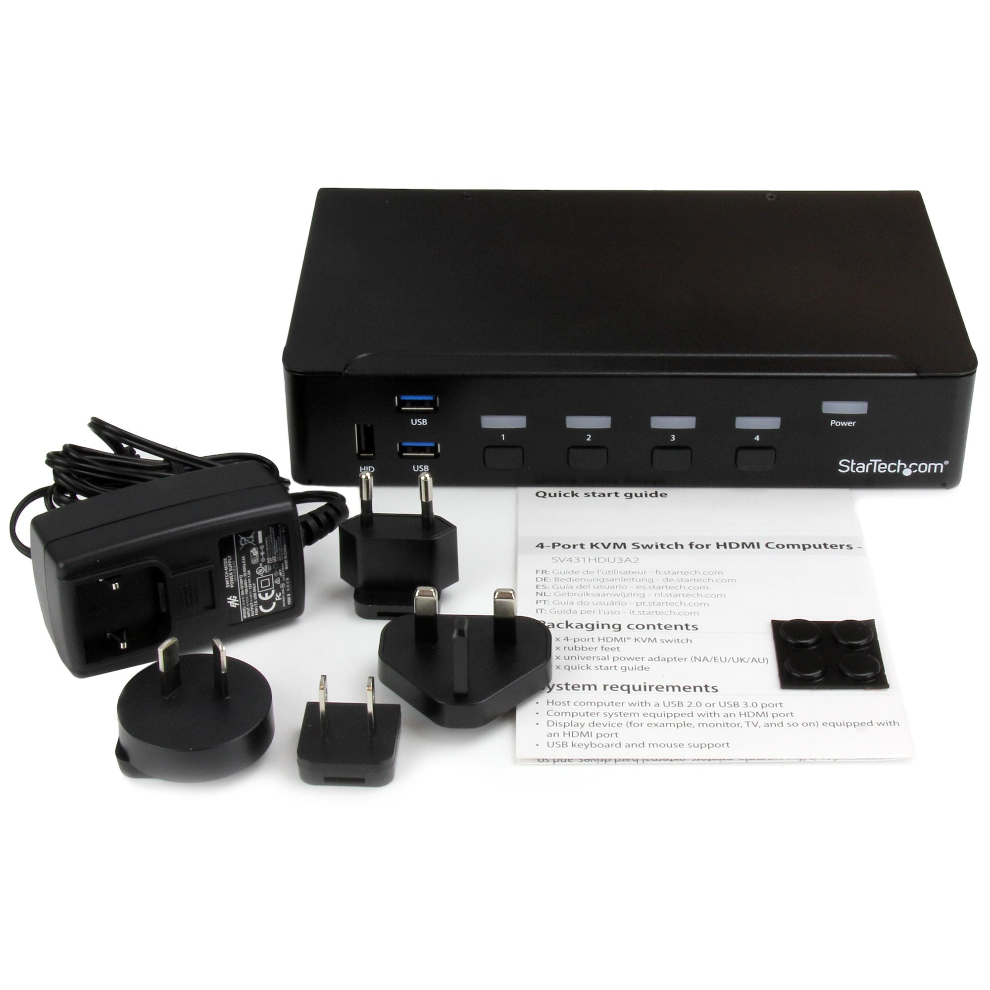  |4923123160740 KVM-Switchar   HDMI KVM-switch med 4 portar - USB 3.0 - 1080p www.electricalstuff.se ElectricalStuff.se   Sta