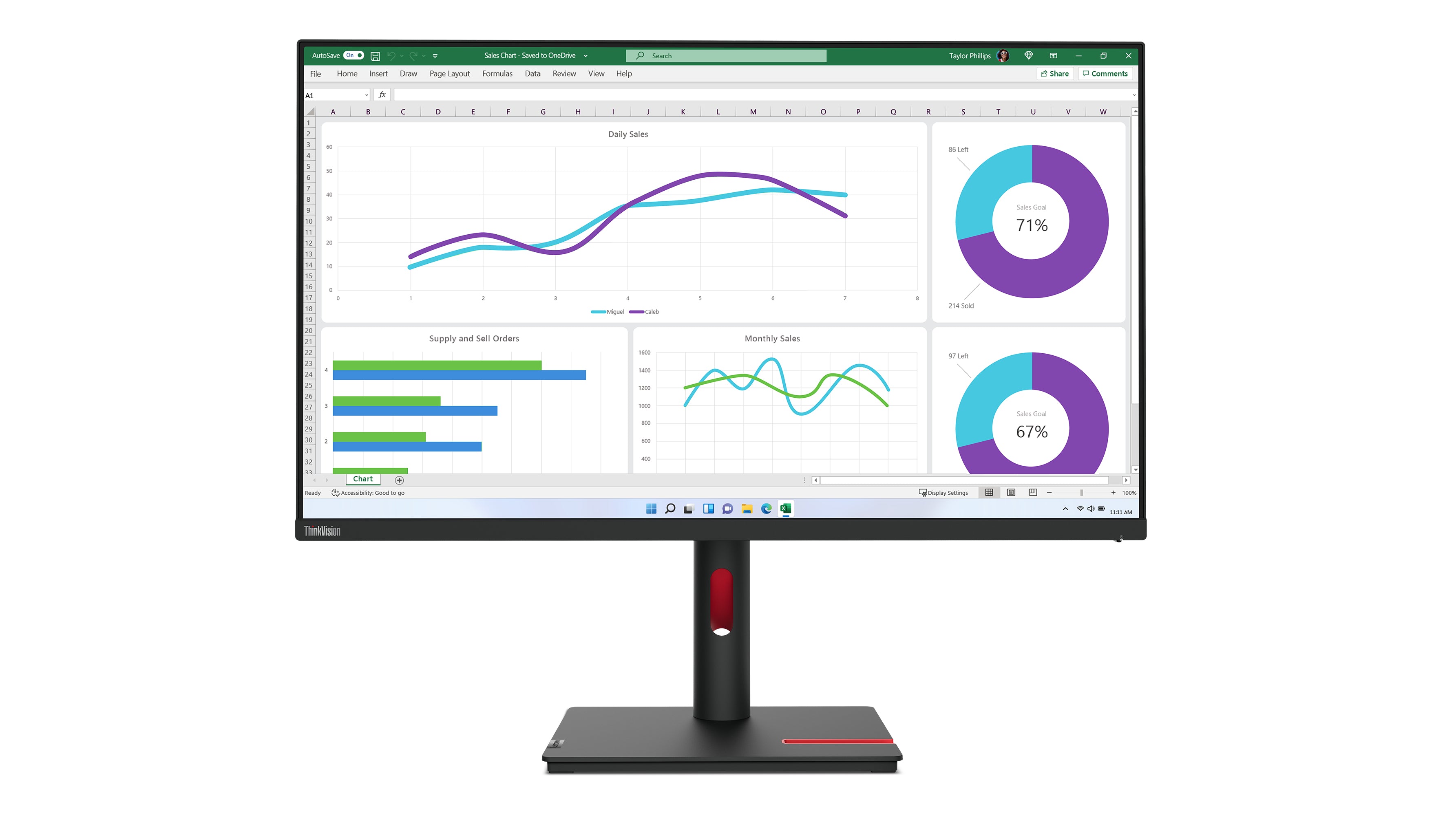  www.electricalstuff.se ElectricalStuff.se   Lenovo ThinkVision T32h-30 LED display 80 cm (31.5") 2560 x 1440 pixlar Quad HD 