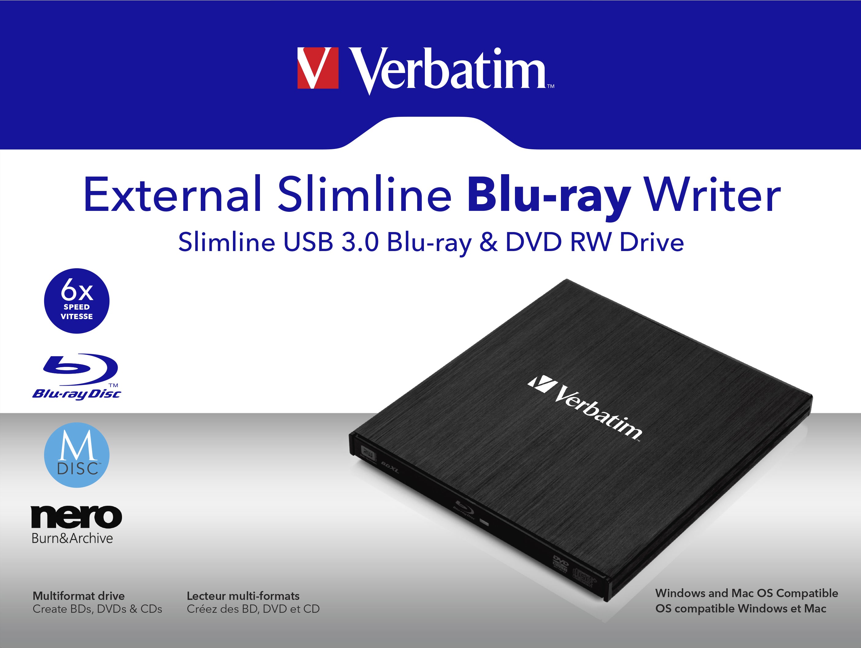  alStuff.se   Verbatim External Slimline optiska enheter Blu-Ray RW Svart Verbatim 43890 0023942438908|023942438908|402149943