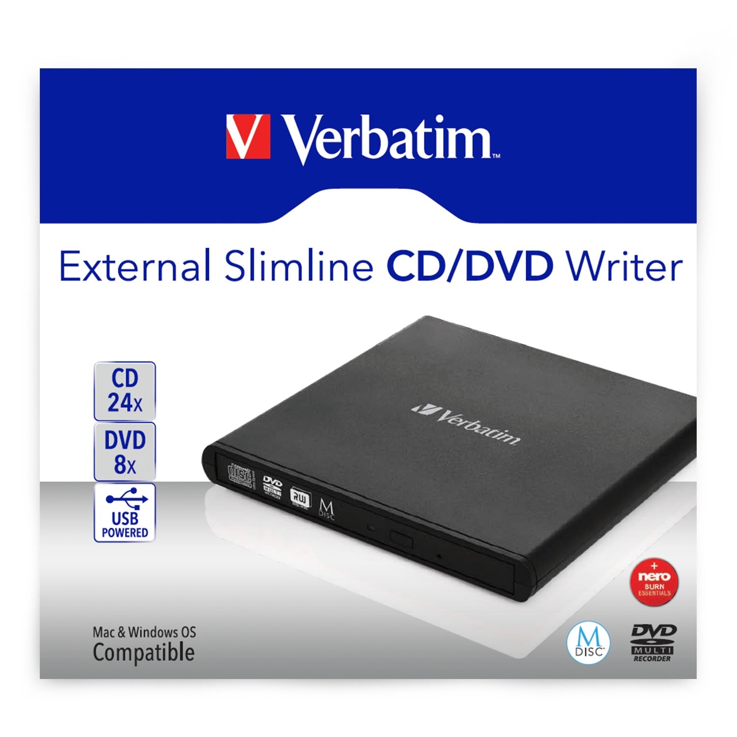  /DVD www.electricalstuff.se ElectricalStuff.se   Verbatim Slimline CD/DVD optiska enheter DVD-RW Svart Verbatim 98938 002394