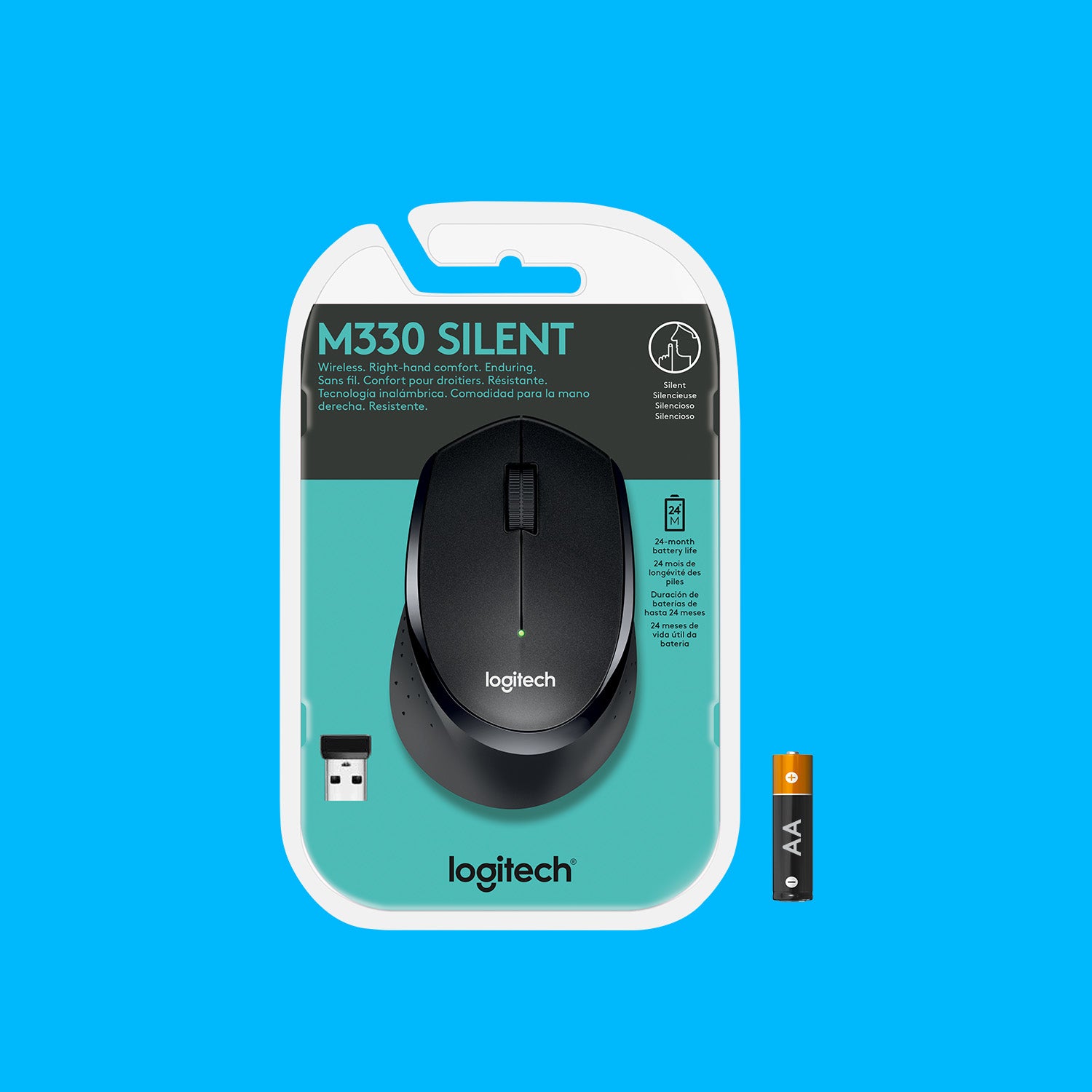  t Plus www.electricalstuff.se ElectricalStuff.se   Logitech M330 Silent Plus datormöss Kontor högerhand RF Trådlös Mekanisk 