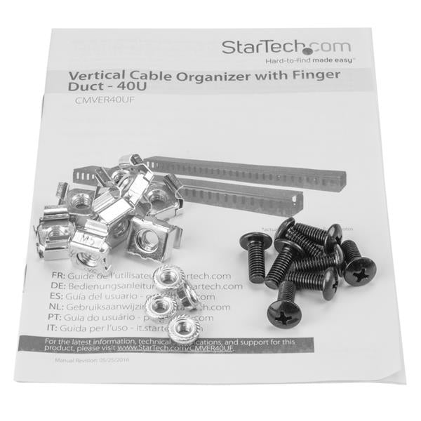  rTech.com Vertikal kabelorganiserare med fingerkanaler - 0U - 1,8 m StarTech.com CMVER40UF 0065030864787|065030864787 Rack T