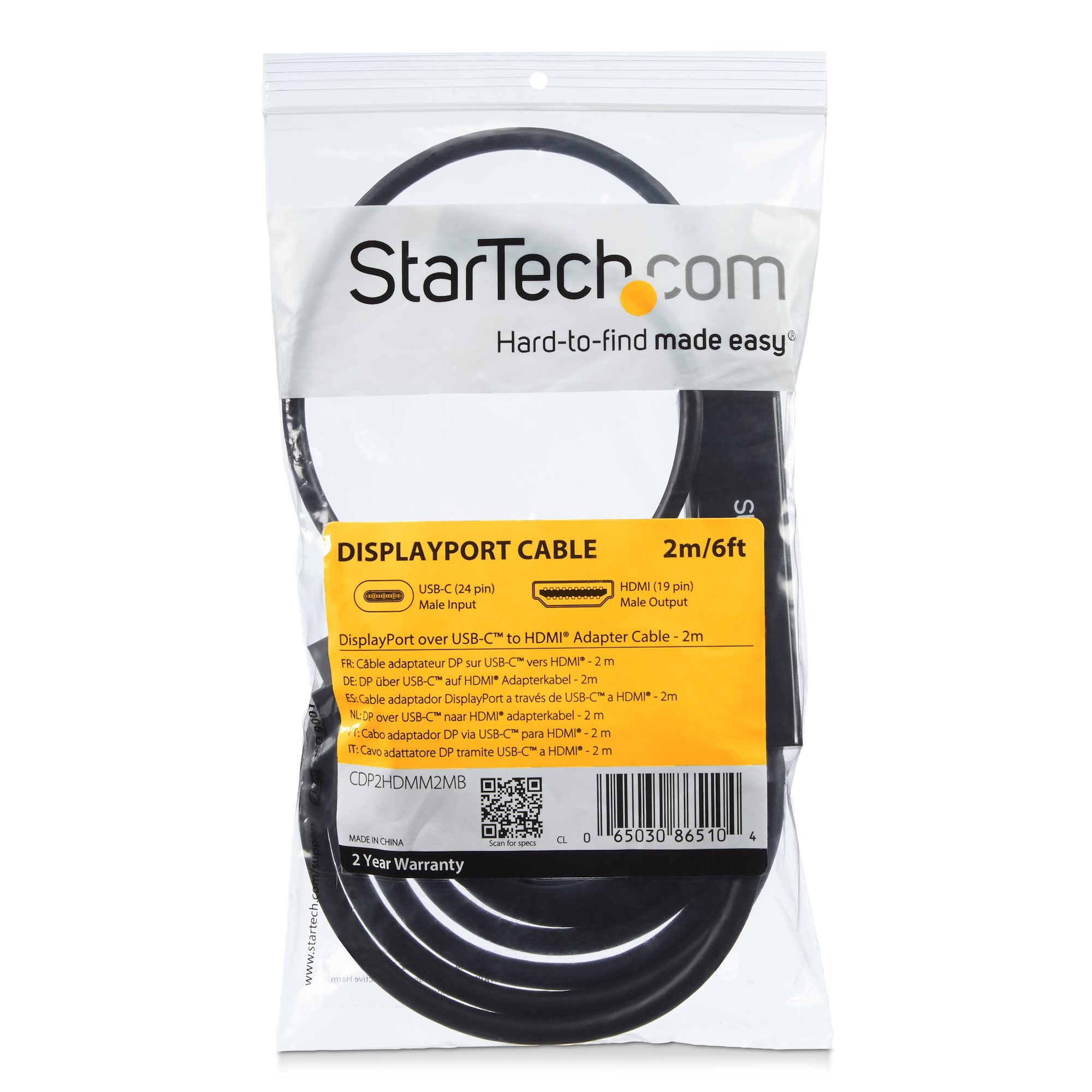  Videokabeladaptrar   USB-C till HDMI-kabeladapter - 2 m - 4K vid 30 Hz www.electricalstuff.se ElectricalStuff.se   StarTech.