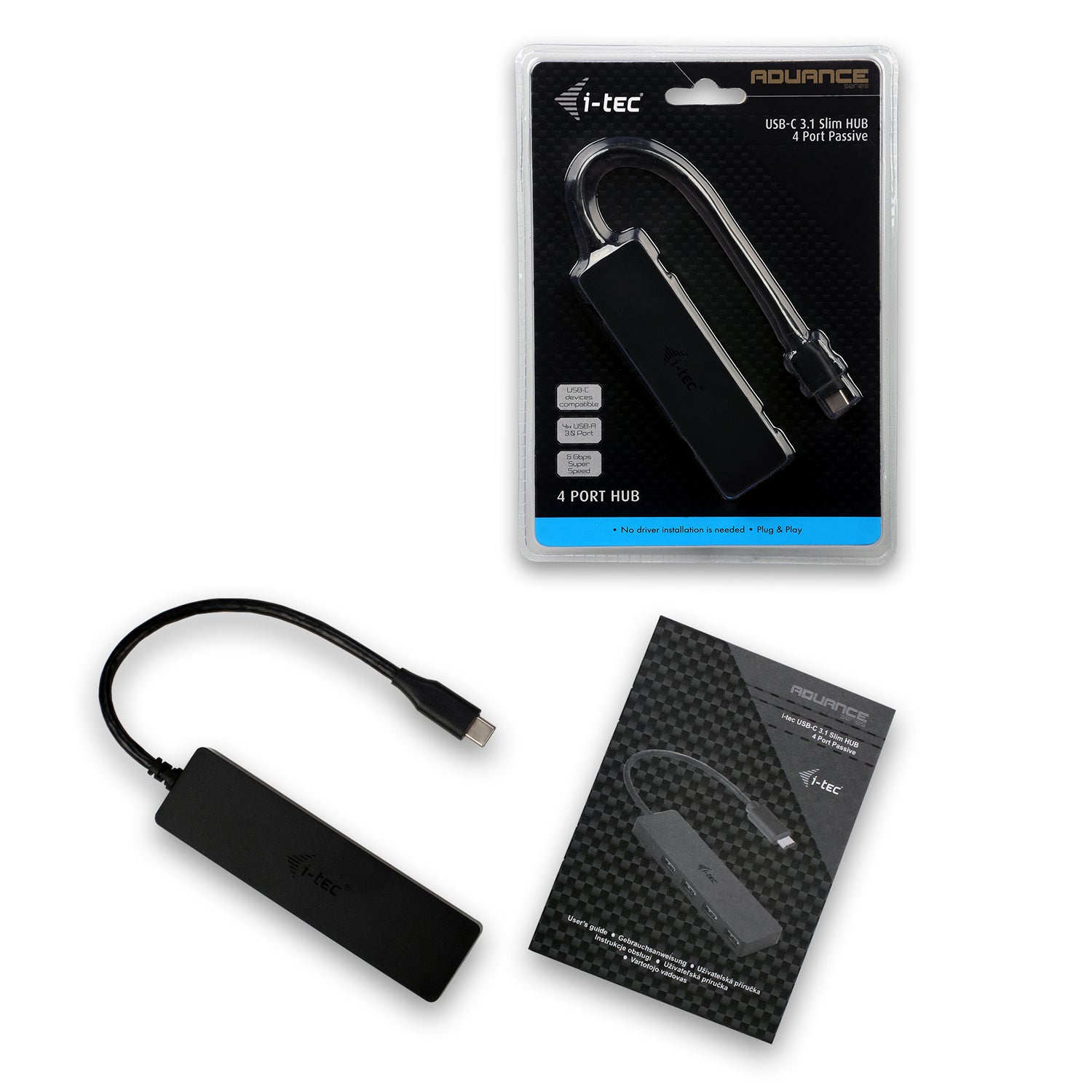  SB 3.2 Gen 2 (3.1 Gen 2) Type-C 5000 Mbit/s Svart i-tec C31HUB404 8595611701566 Gränssnittshubbar Advance  C31HUB404 www.ele