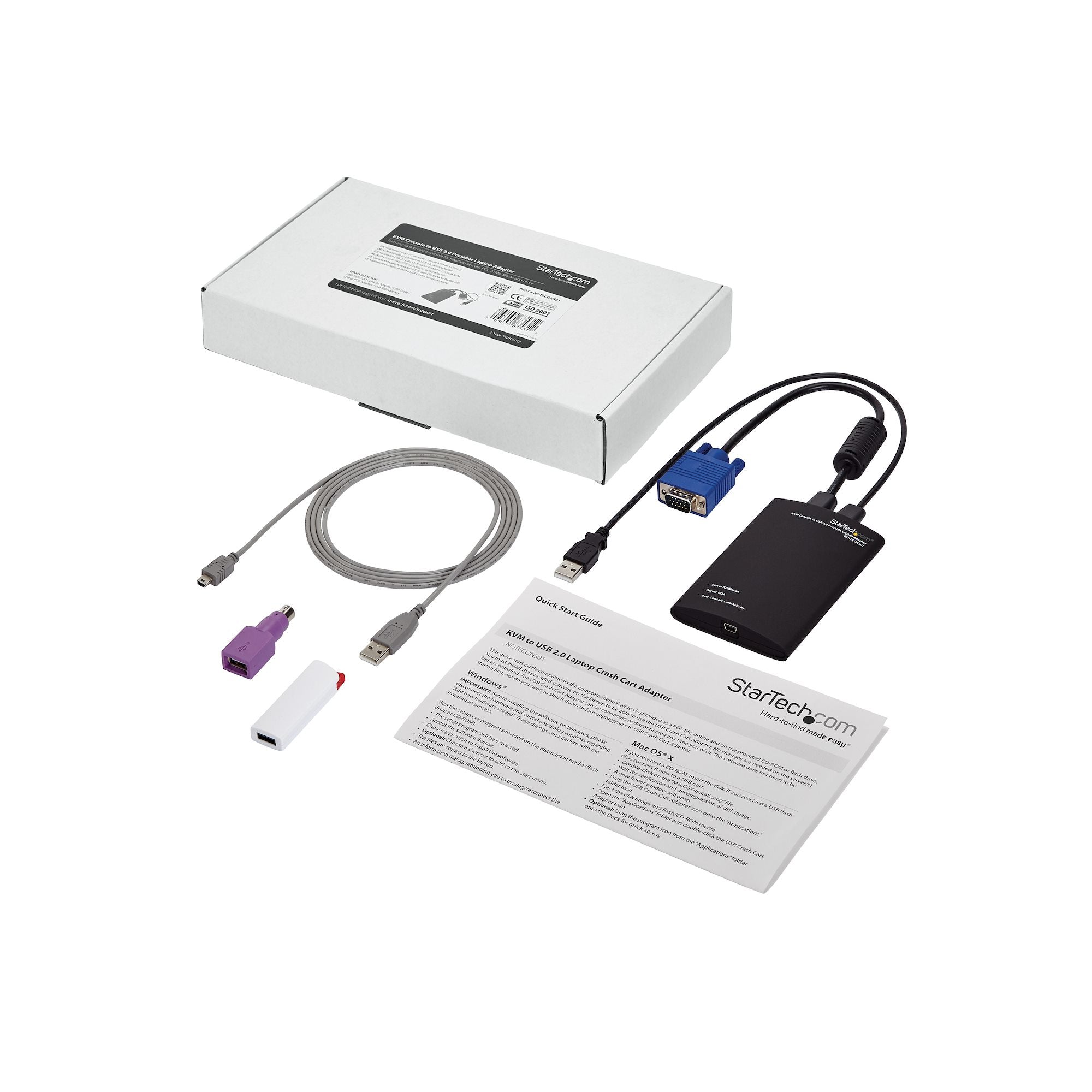   KVM-enhet till USB 2.0 akutvagn-adapter för bärbara datorer www.electricalstuff.se ElectricalStuff.se   StarTech.com KVM-en