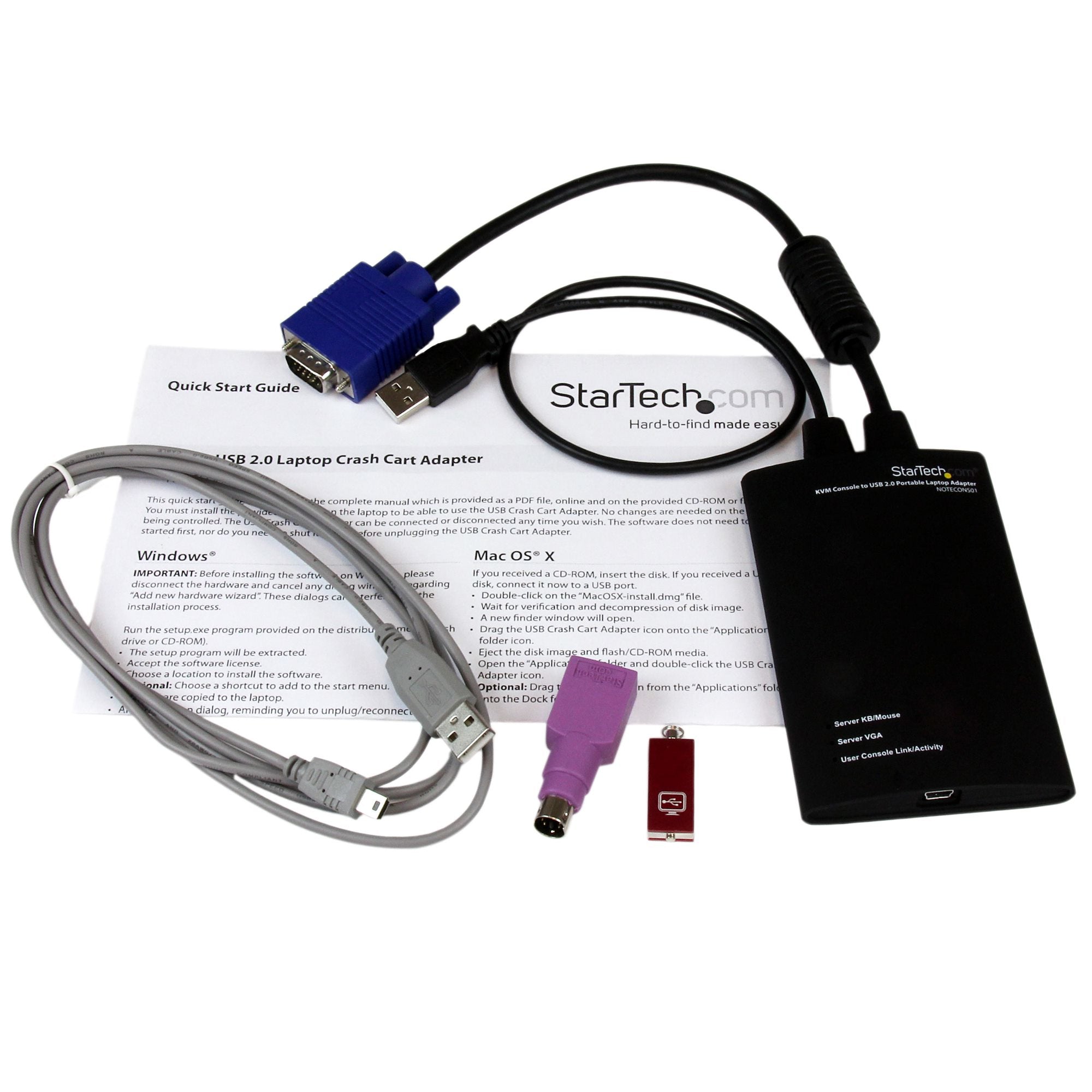  tvagn-adapter för bärbara datorer StarTech.com NOTECONS01 0065030835312|065030835312|0686164415685|686164415685 KVM-Kablar  