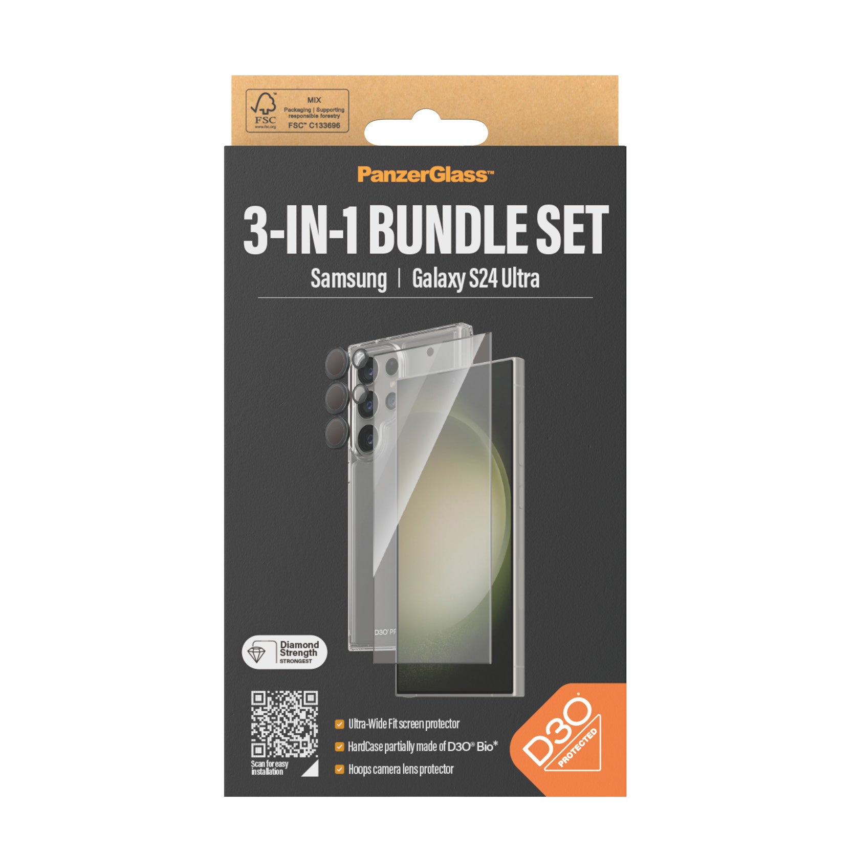  ectricalstuff.se ElectricalStuff.se   PanzerGlass 3-in-1 Bundle Glas, Case, Cam Genomskinligt skärmskydd Samsung 1 styck Pan