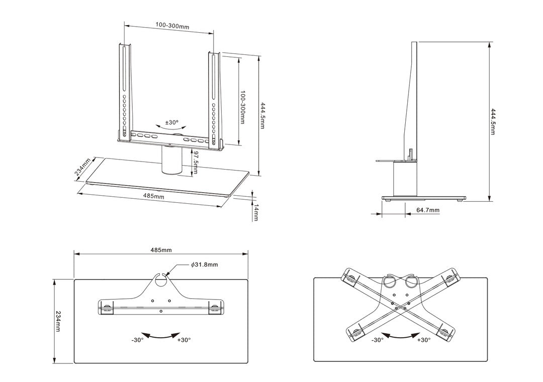  ") Svart Multibrackets 3132 7350073733132 TV-fästen   3132 www.electricalstuff.se ElectricalStuff.se   Multibrackets 3132 tv