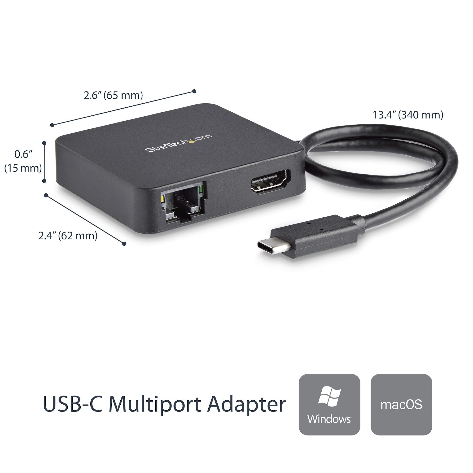  1 (3.1 Gen 1) Type-C Svart StarTech.com DKT30CHD 0065030868266|065030868266 Dockningsstationer För Bärbara Datorer   DKT30CH
