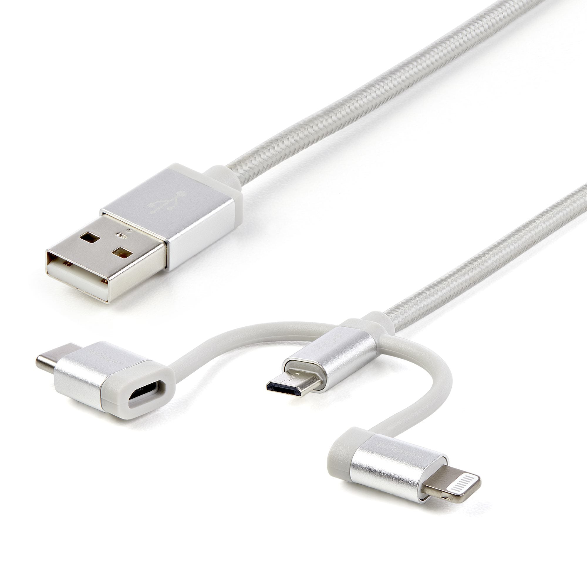  www.electricalstuff.se ElectricalStuff.se   StarTech.com USB-multi-laddningskabel - Lightning, USB-C, Micro-B - flätad - 1 m