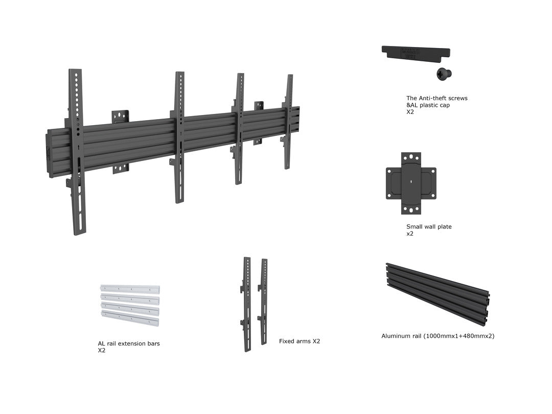 sskärm 165,1 cm (65") Svart Multibrackets 4009 7350073734009 Fästen för Skyltningsskärmar   4009 www.electricalstuff.se Elec