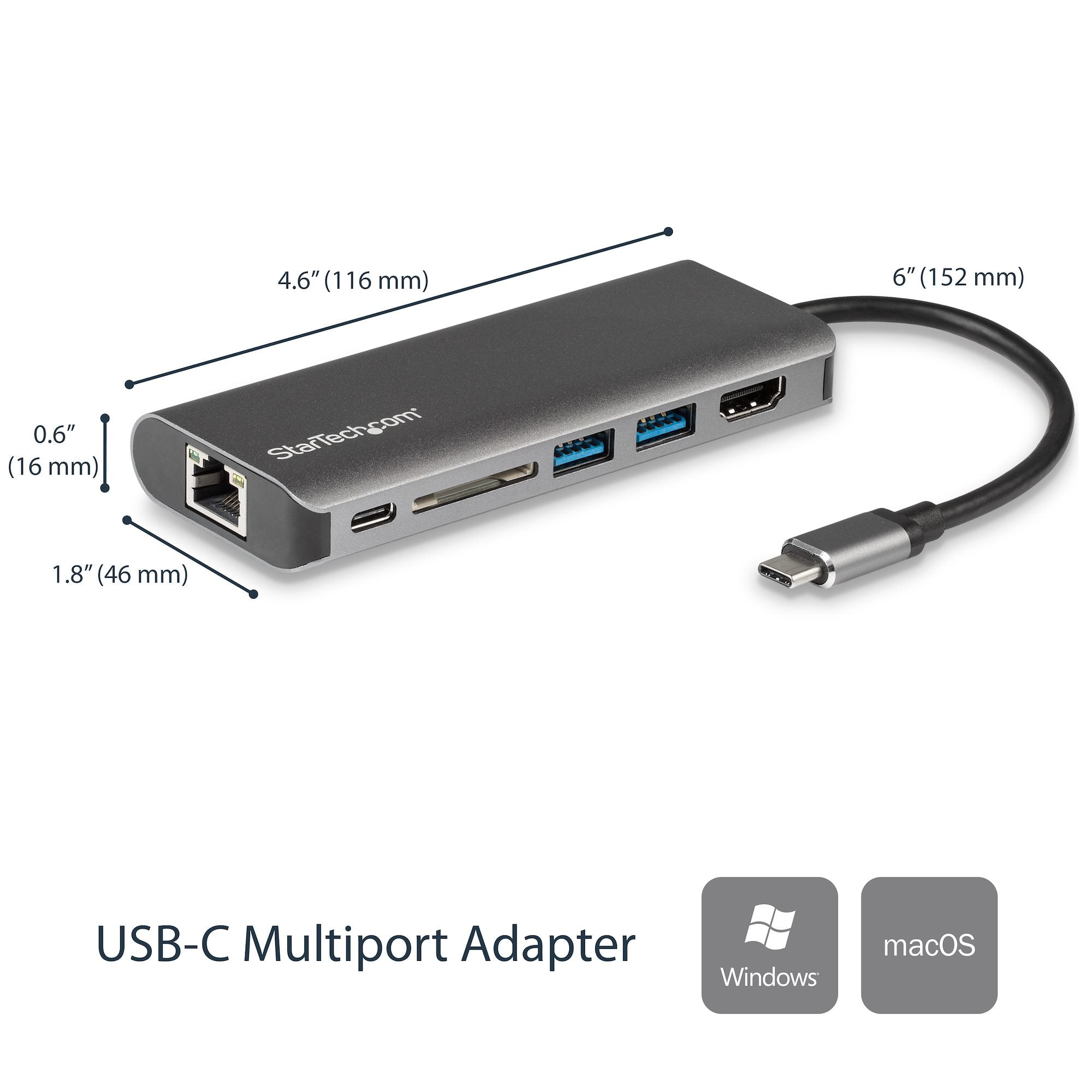   - GbE - 2x USB 3.0 StarTech.com DKT30CSDHPD 0065030872362|065030872362 Dockningsstationer För Bärbara Datorer   USB-C Multi