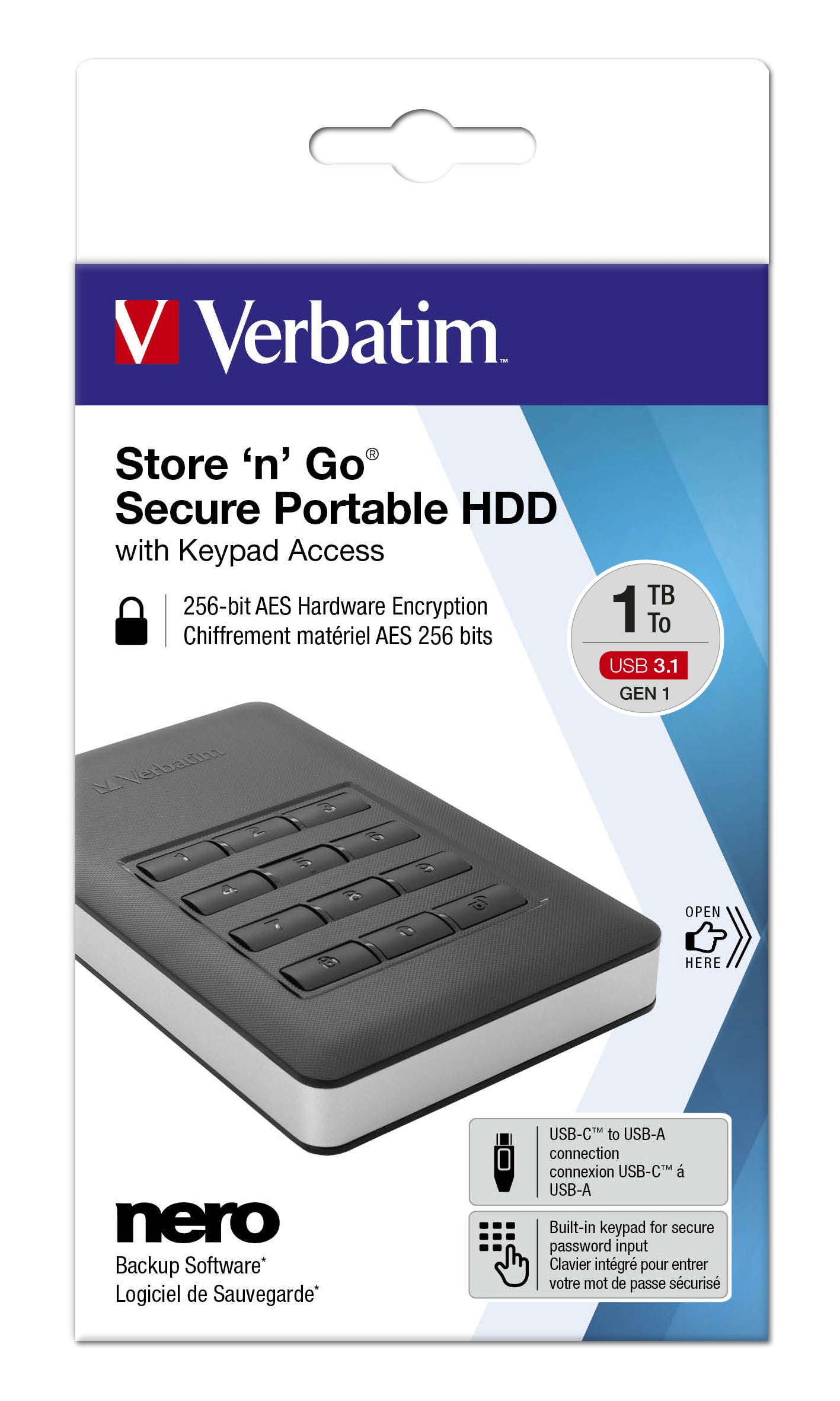  Go www.electricalstuff.se ElectricalStuff.se   Verbatim Store'n'Go externa hårddiskar 1 TB USB Type-C Svart, Silver Verbatim