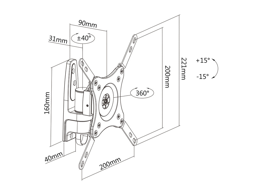  äste 81,3 cm (32") Svart Multibrackets 3275 7350022733275 TV-fästen   3275 www.electricalstuff.se ElectricalStuff.se   Multi