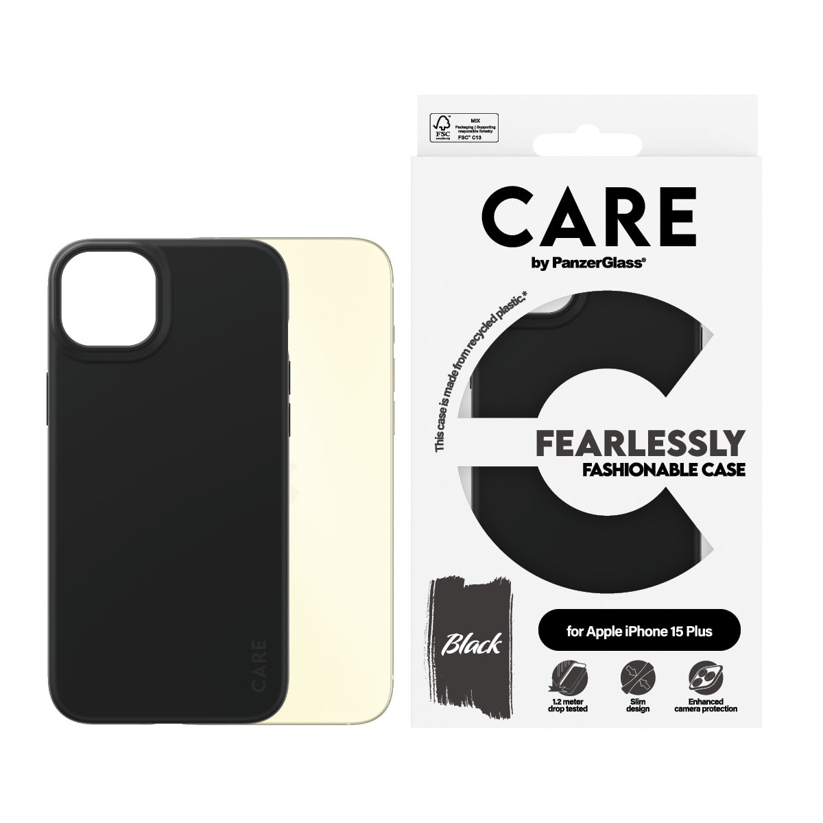   PanzerGlass 1431 5715685005664 Mobiltelefonfodral   CARE by PG BLK iPhone 15 Plus www.electricalstuff.se ElectricalStuff.se
