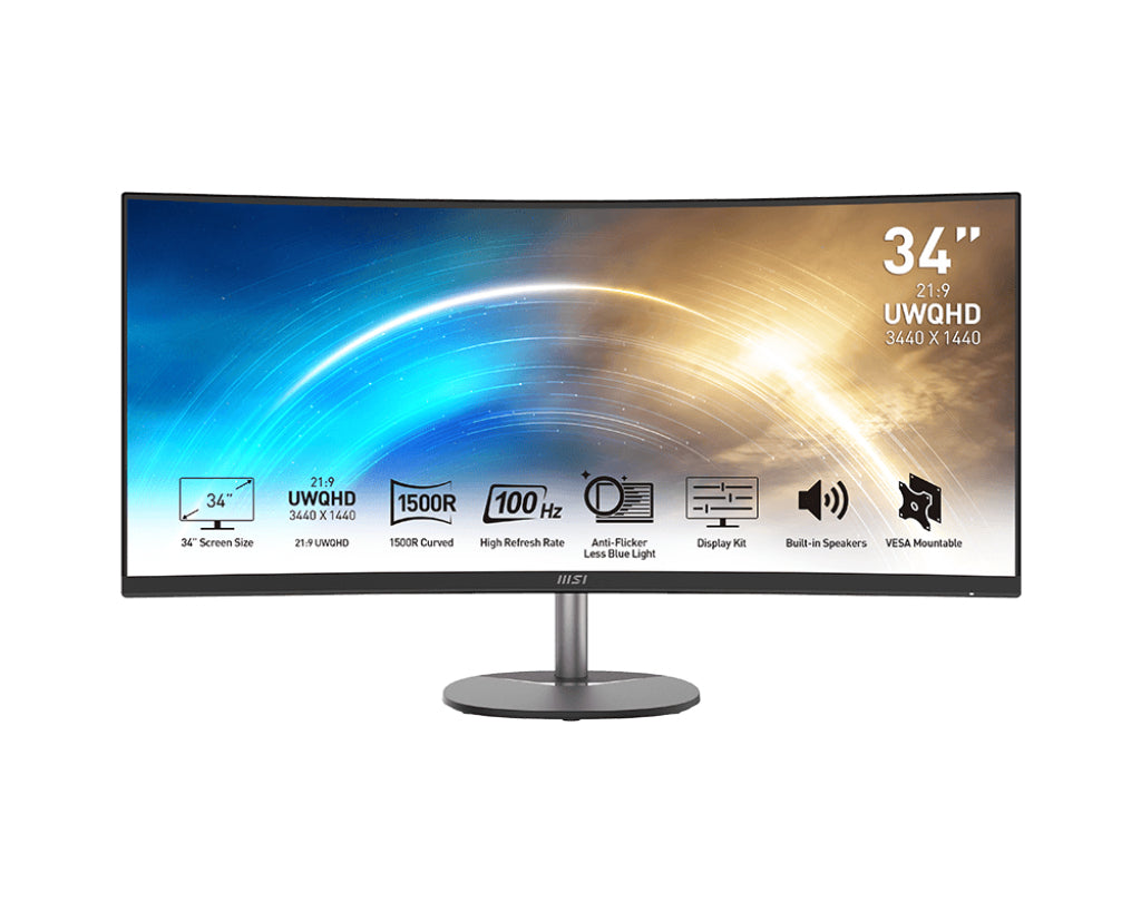  www.electricalstuff.se ElectricalStuff.se   MSI PRO MP341CQDE platta pc-skärmar 86,4 cm (34") 3440 x 1440 pixlar UltraWide Q