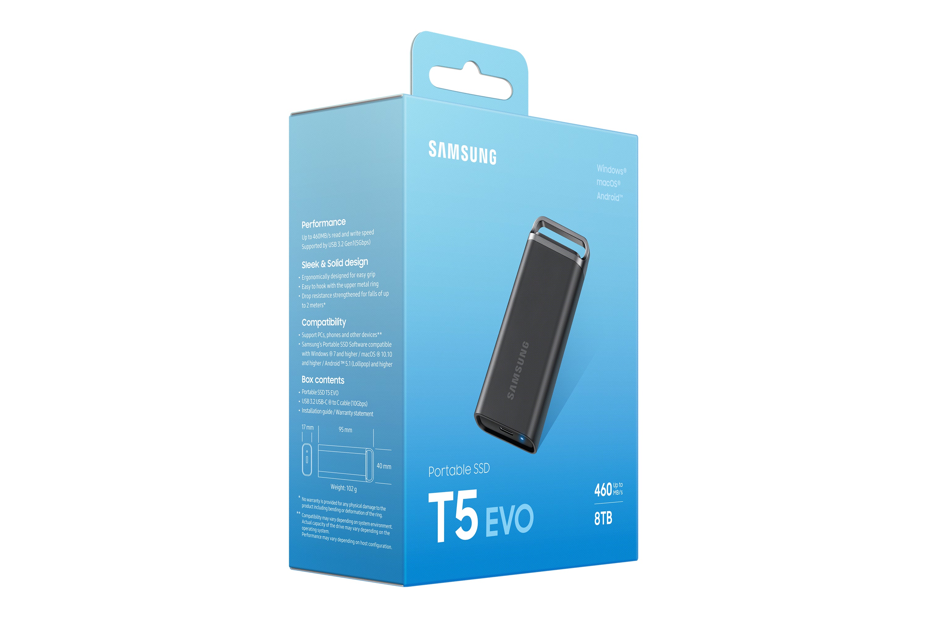   Samsung MU-PH8T0S 8 TB 3.2 Gen 1 (3.1 Gen 1) Svart Samsung MU-PH8T0S/EU 8806094905427 Externa SSD-Hårddiskar   MU-PH8T0S ww