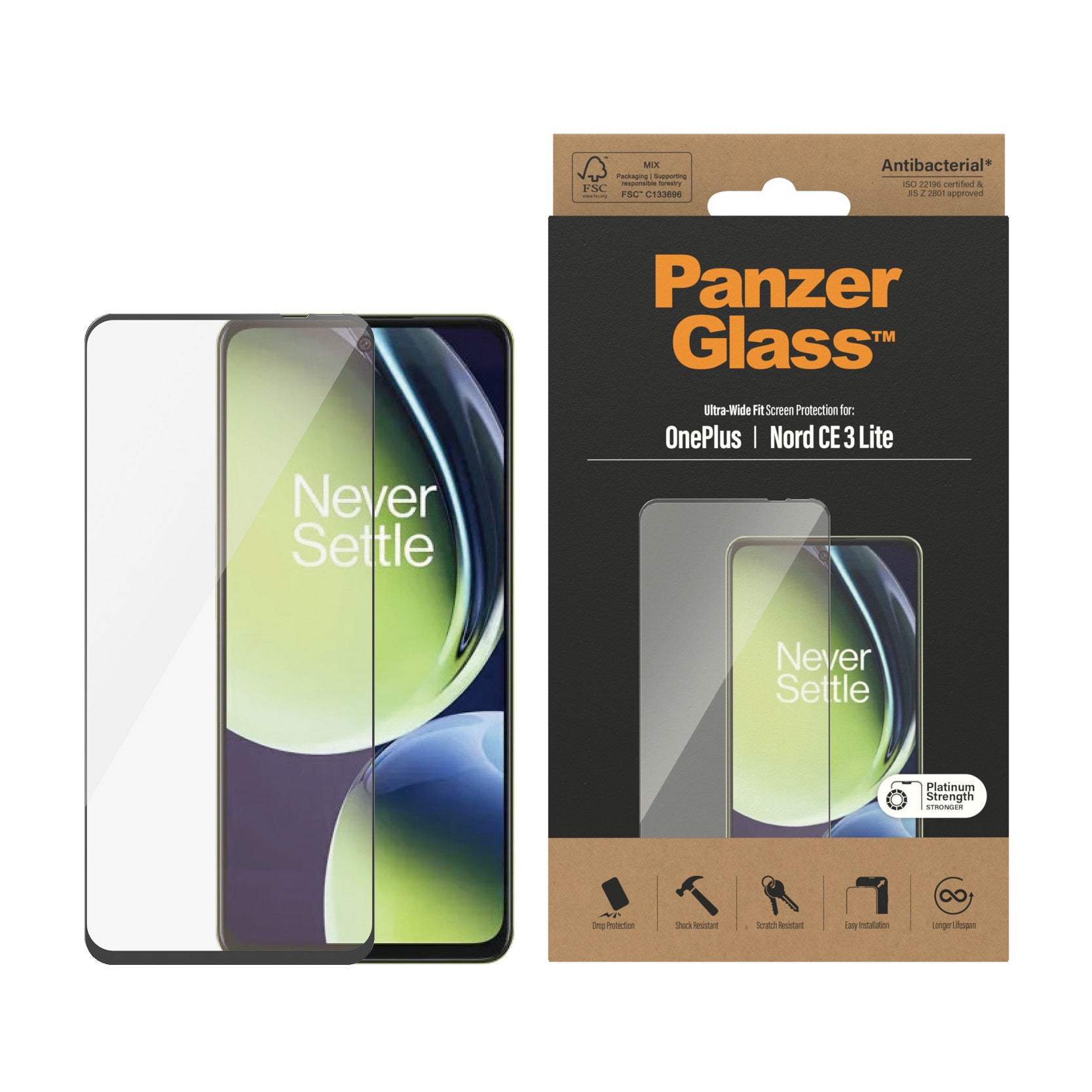   styck PanzerGlass 7029 5711724070297 Skärm- och Baksidesskydd till Mobiltelefoner   PG Scrn Prt OnePlus Nord CE 3 Lite UWfi