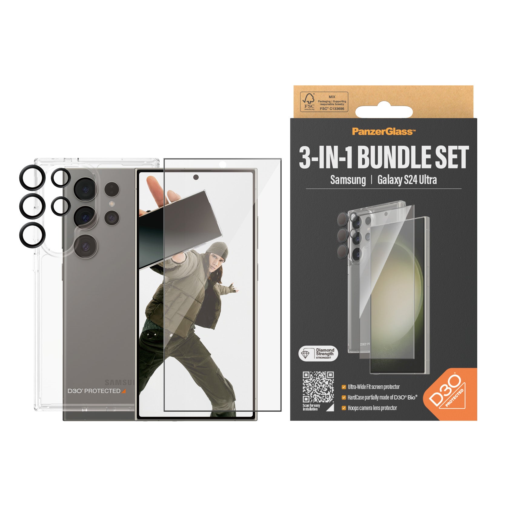  yck PanzerGlass B1212+7352 5711724212123 Skärm- och Baksidesskydd till Mobiltelefoner   3-in-1 Bundle Glas, Case, Cam www.el