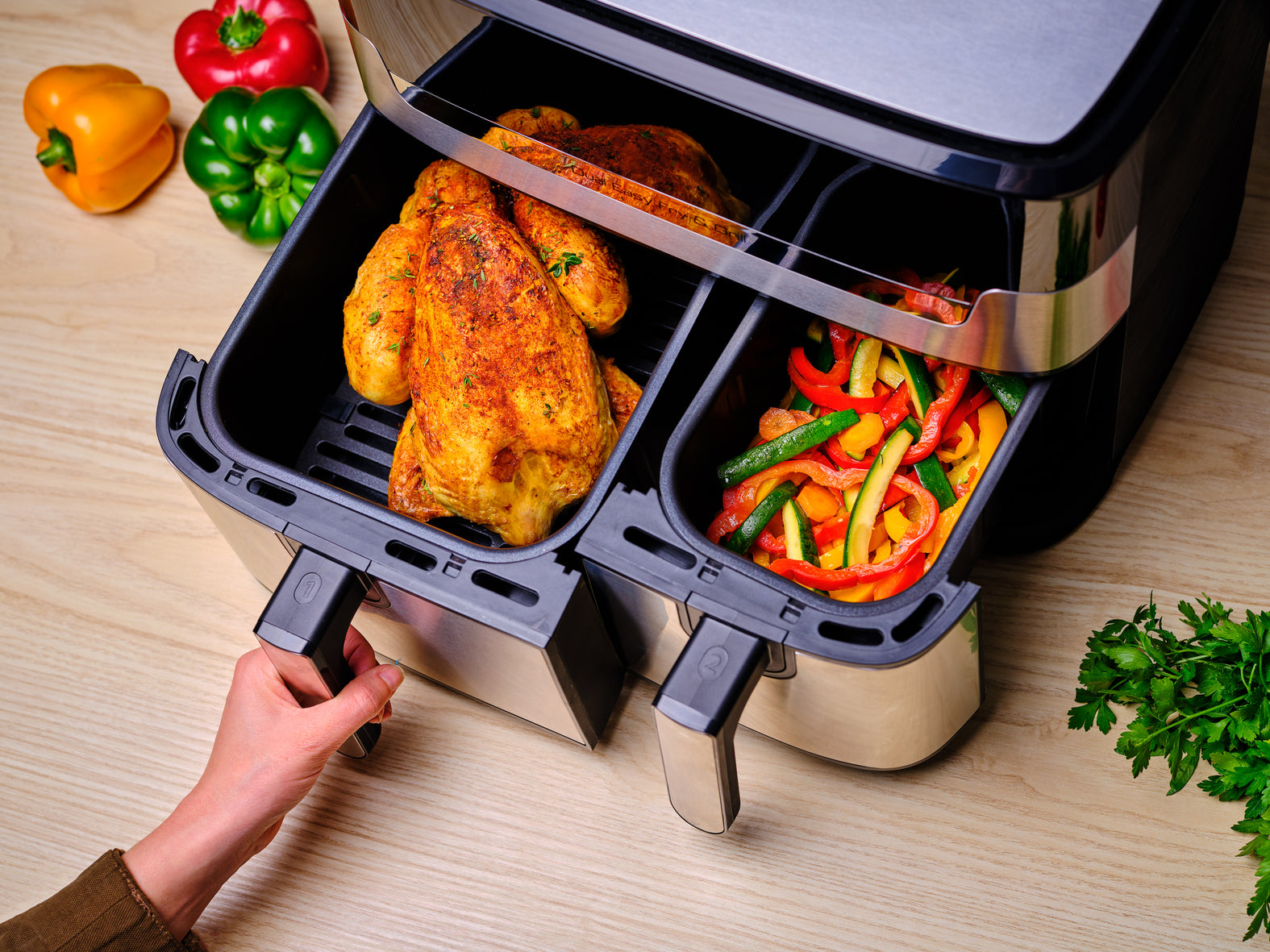  alStuff.se   Tefal Dual Easy Fry & Grill EY905D Dubbel 8,3 l Fristående 2700 W Varmluftsfritös Rostfritt stål Tefal EY905D10
