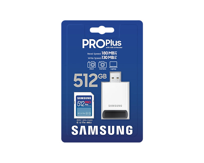  12SB/WW www.electricalstuff.se ElectricalStuff.se   Samsung PRO Plus MB-SD512SB/WW flashminne 512 GB SDXC UHS-I Samsung MB-S