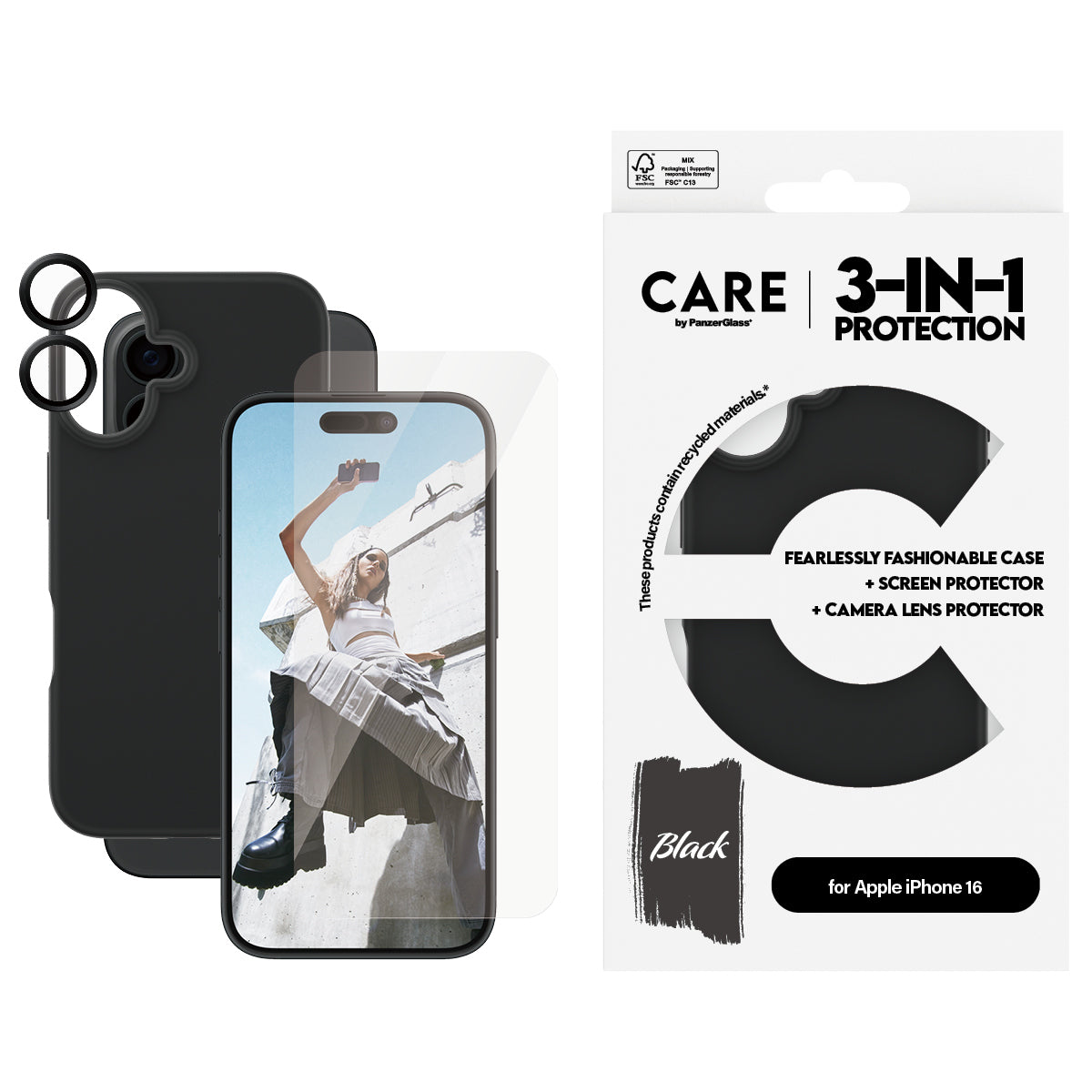   5715685004919 Övrigt   CARE by PG 3-in-1 Bundle iPhone16 6.1 www.electricalstuff.se ElectricalStuff.se   PanzerGlass CARE b