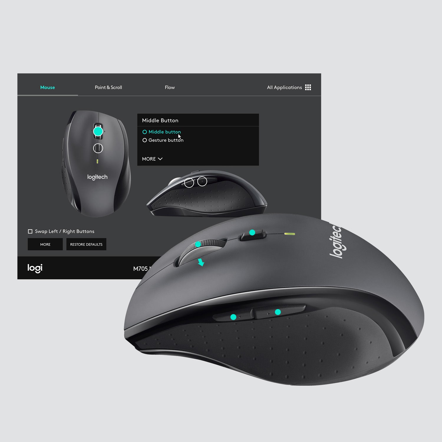  möss   Customizable Mouse M705 www.electricalstuff.se ElectricalStuff.se   Logitech Customizable Mouse M705 datormöss Kontor