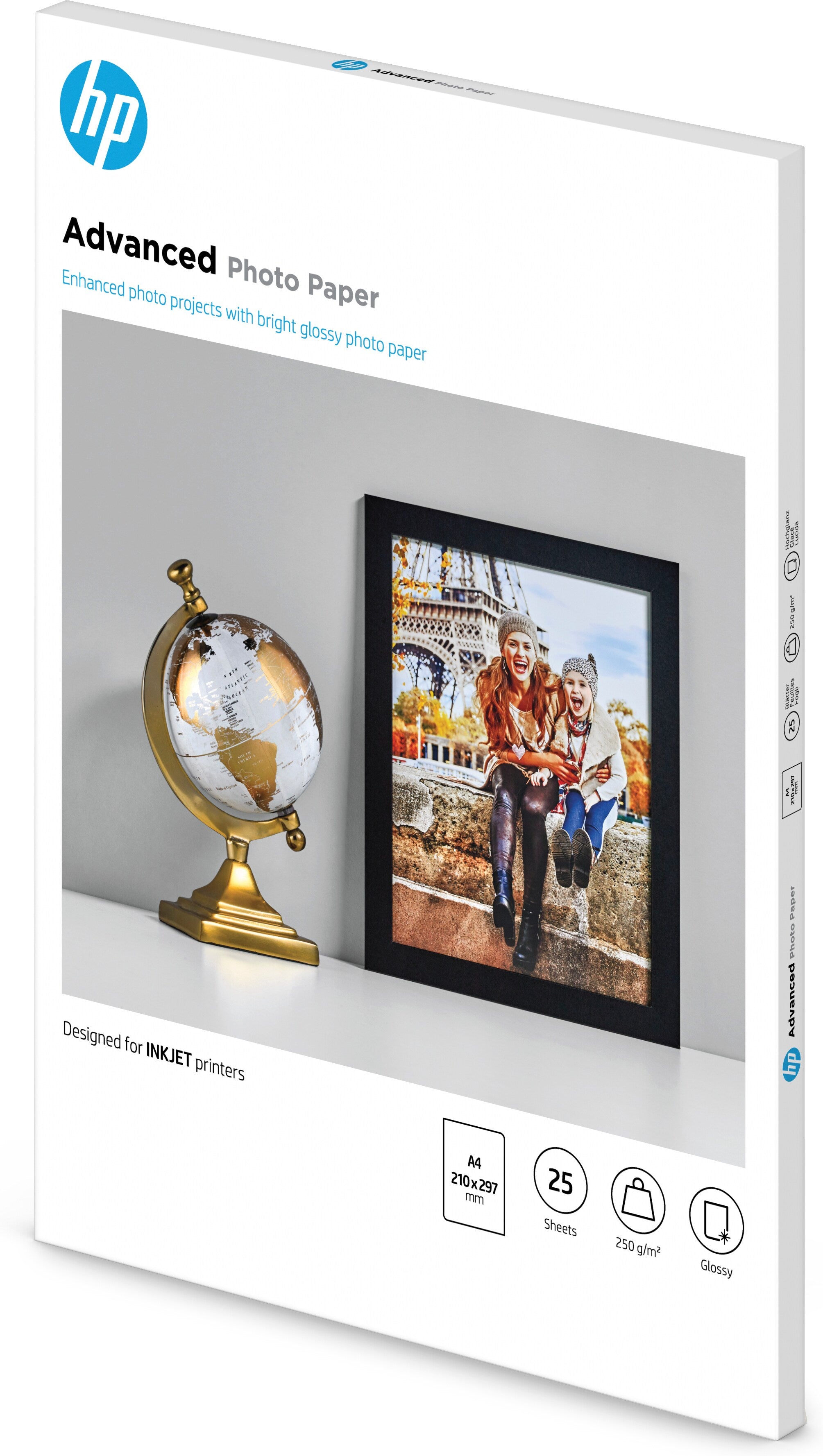 A 3088278034955|0882780349551|882780349551 Fotopapper   Advanced Photo-papper, glättat, 250 g/m2, A4 (210 x 297 mm), 25 ark 