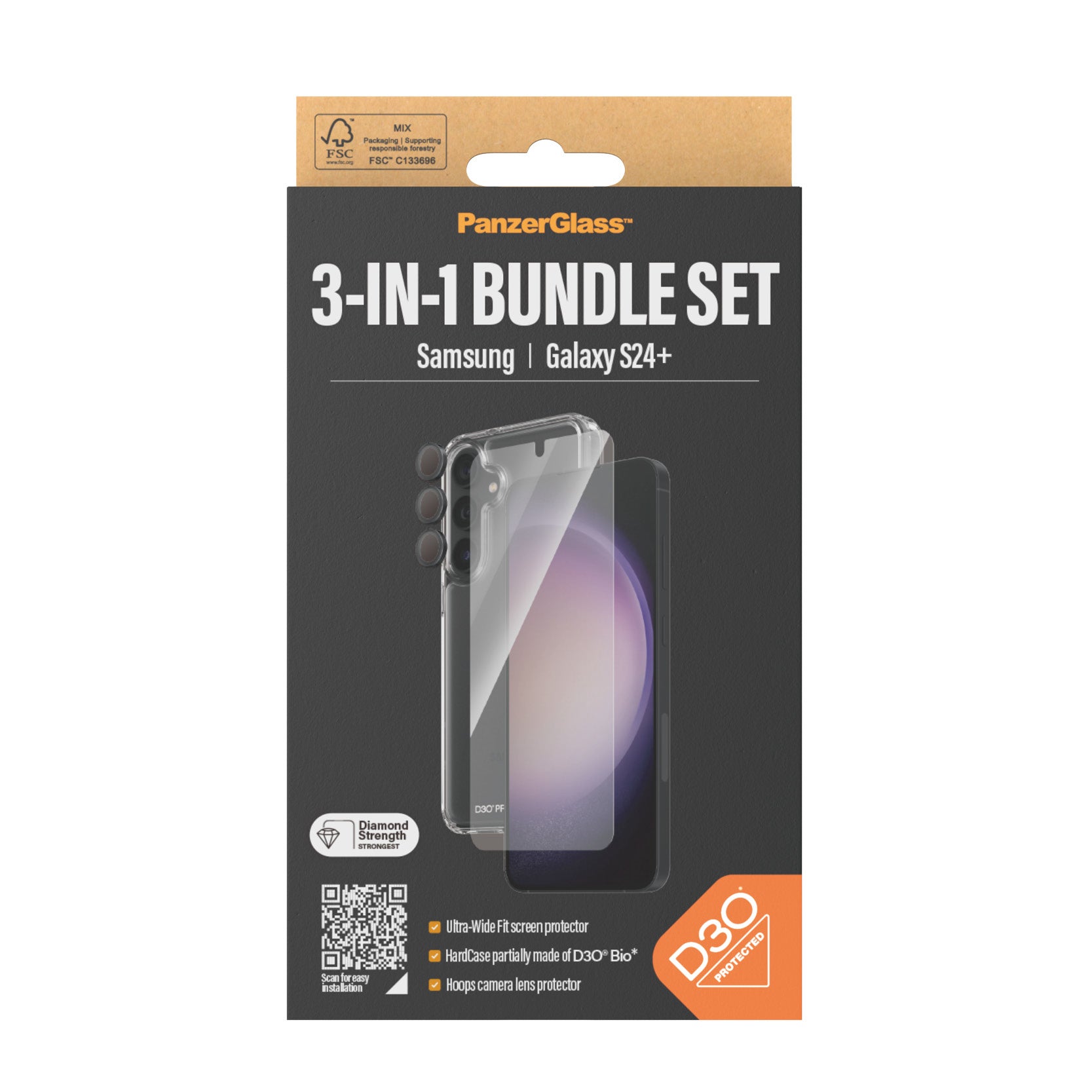  ectricalstuff.se ElectricalStuff.se   PanzerGlass 3-in-1 Bundle Glas, Case, Cam Genomskinligt skärmskydd Samsung 1 styck Pan