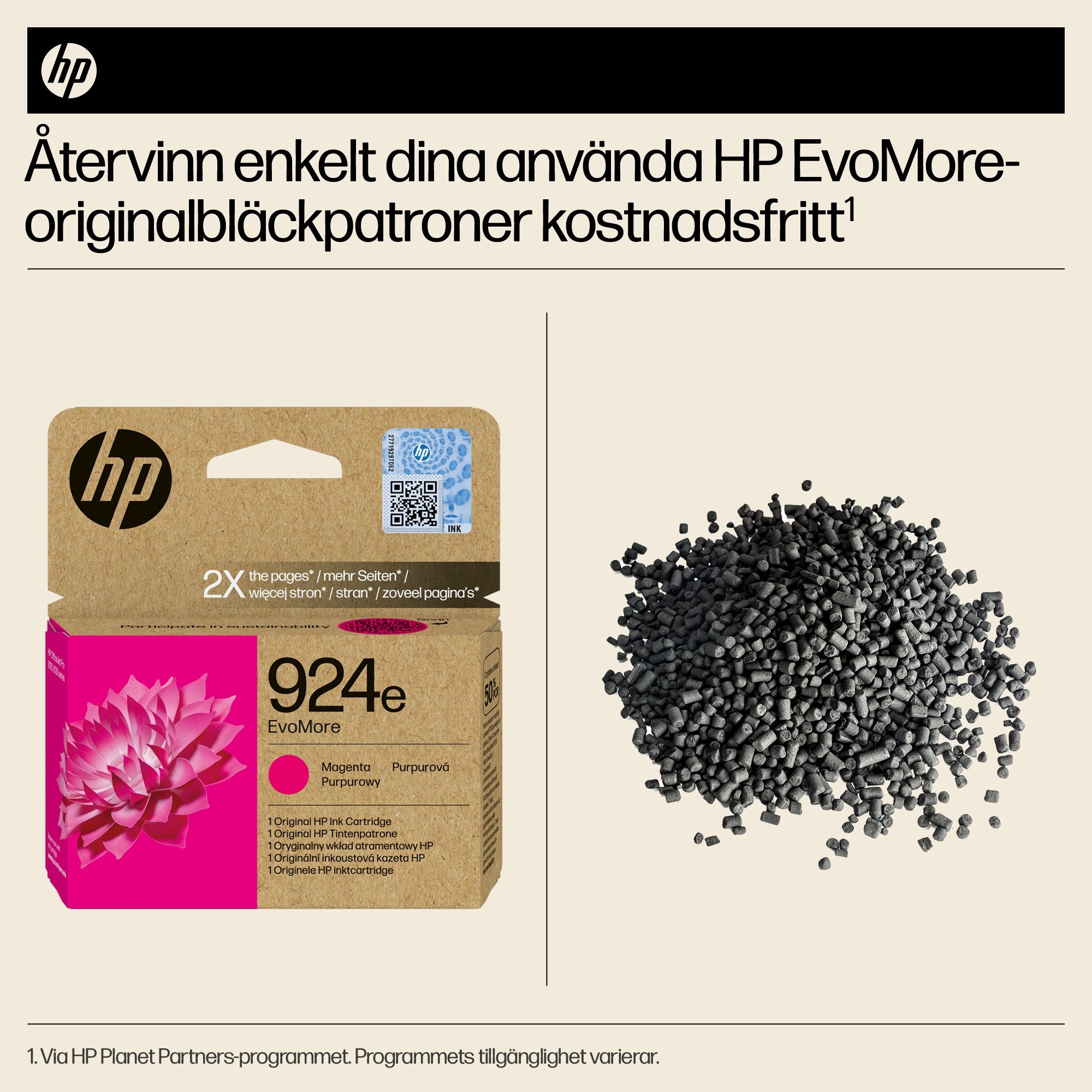  6|0196786147449|196786147449|0196548610563|196548610563 Bläckpatroner   924e EvoMore magenta originalbläckpatron www.electri