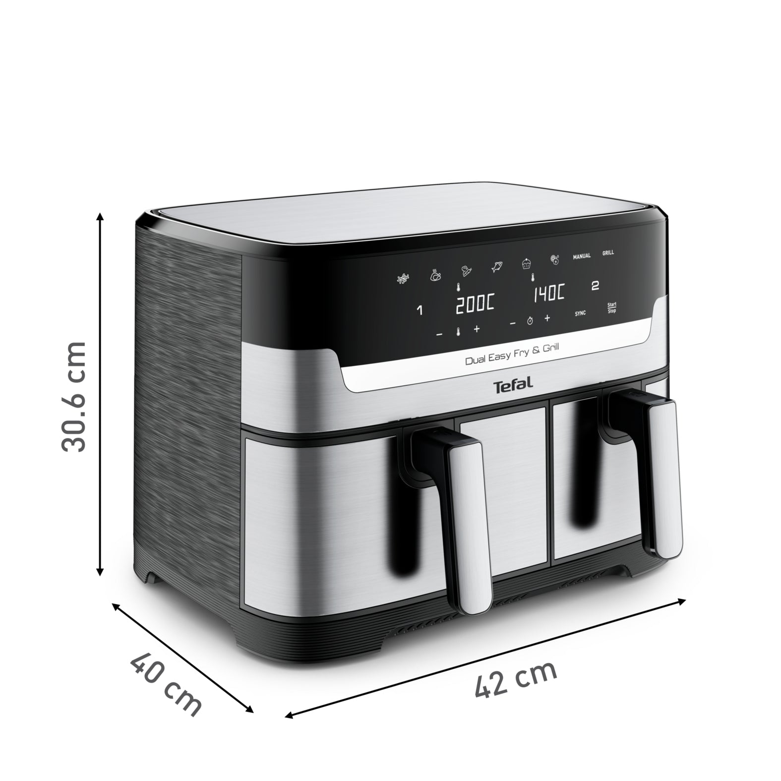  y Fry & Grill  EY905D www.electricalstuff.se ElectricalStuff.se   Tefal Dual Easy Fry & Grill EY905D Dubbel 8,3 l Fristående