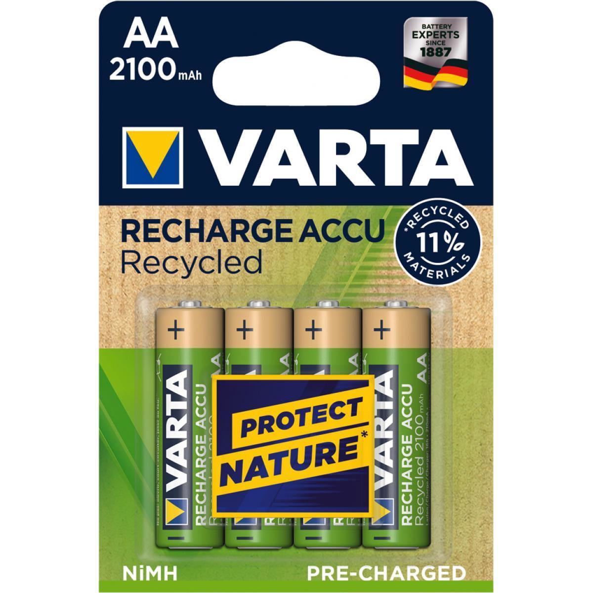 www.electricalstuff.se ElectricalStuff.se   Varta Recycled AA 2100mAh Laddningsbart batteri Nickel-metallhydrid (NiMH) Varta