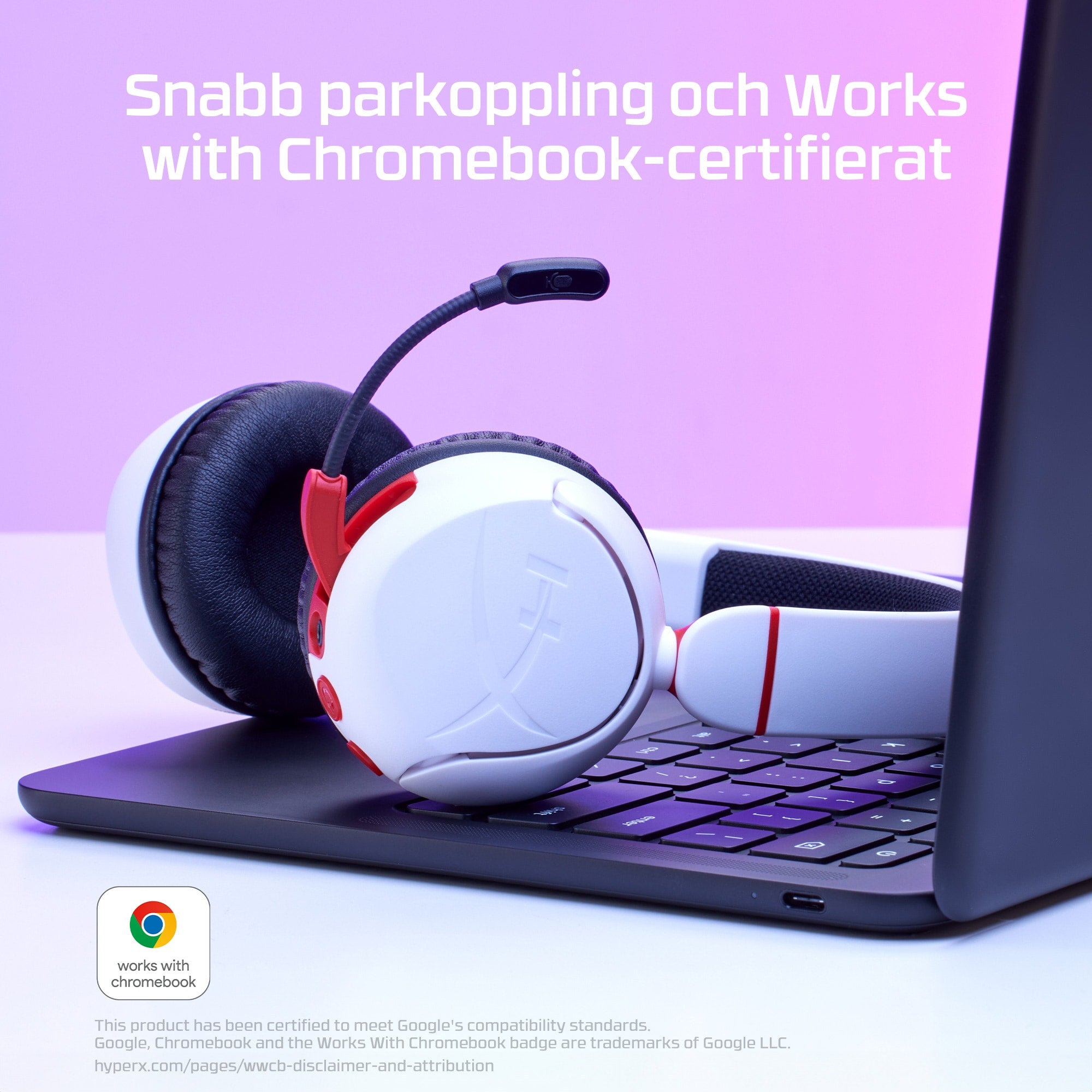  Stuff.se   HyperX Cloud Mini - Wireless Gaming Headset (vitt) HP 7G8F2AA 0197192348000|197192348000 Hörlurar och Headsets Hy