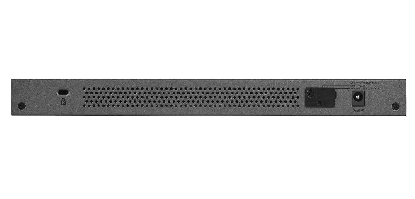  thernet (PoE) stöd Svart NETGEAR GS116PP-100EUS 0606449133332|606449133332 Nätverksswitchar   GS116PP www.electricalstuff.se