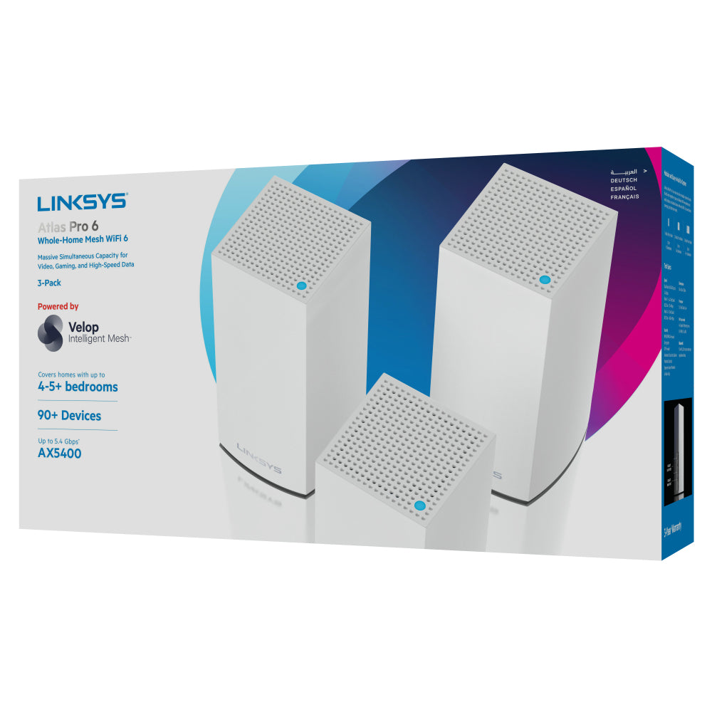  827565|4260184672684 Mesh Wi-Fi-system   AX5400 Hela hemmets mesh WiFi 6 dubbelbandsystem, 3-pack www.electricalstuff.se Ele