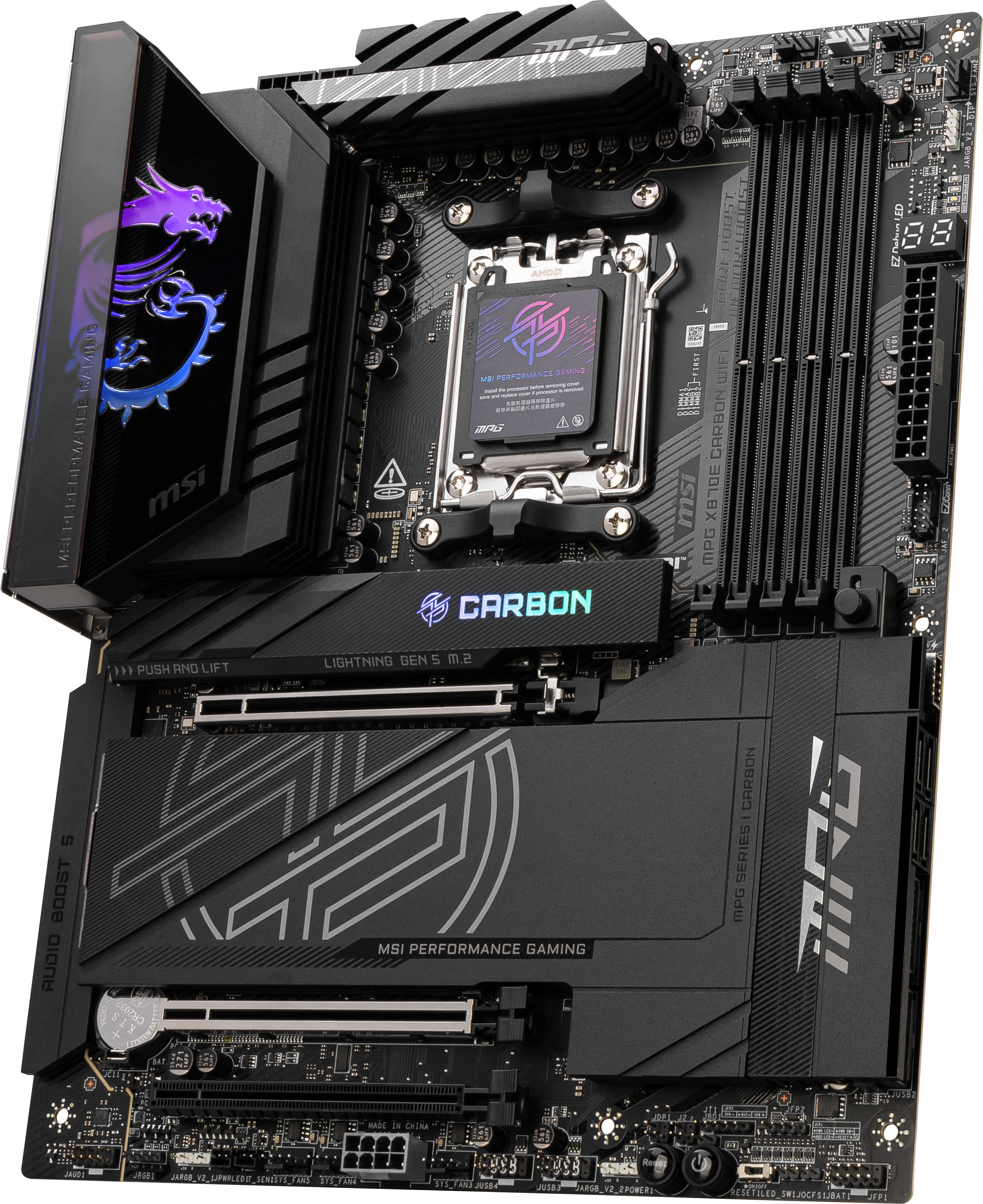  I moderkort AMD X870E AM5-sockel ATX MSI MPG X870E CARBON WIFI 4711377253536 Moderkort   MPG X870E CARBON WIFI www.electrica